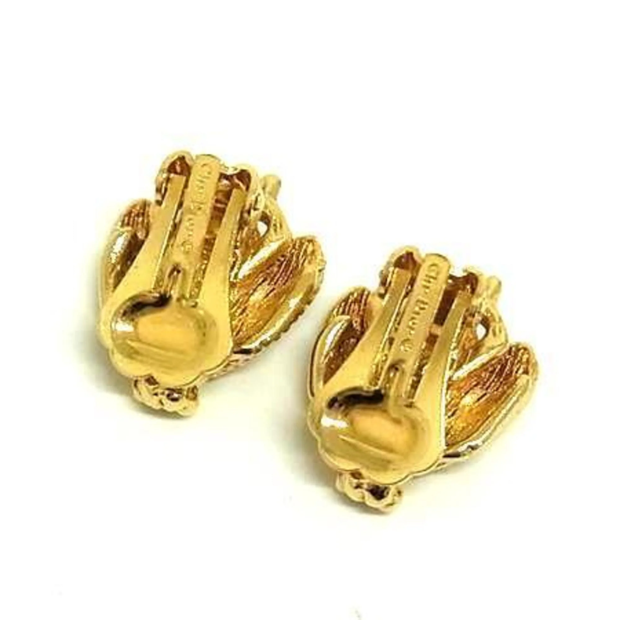 Clip-On Earrings Rhinestone Clip-On Gold-Tone Metal - Image 3