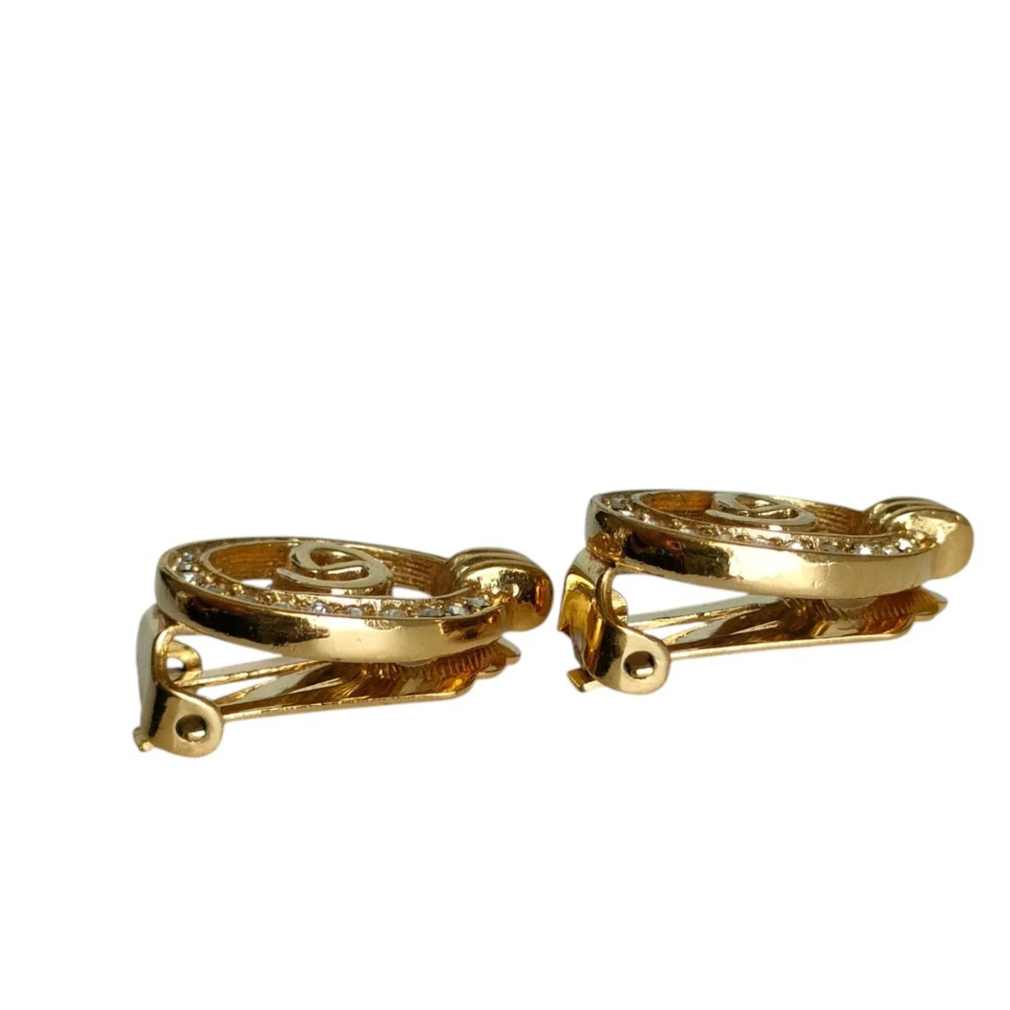 Earrings Rhinestone Gold-Tone Metal - Image 3