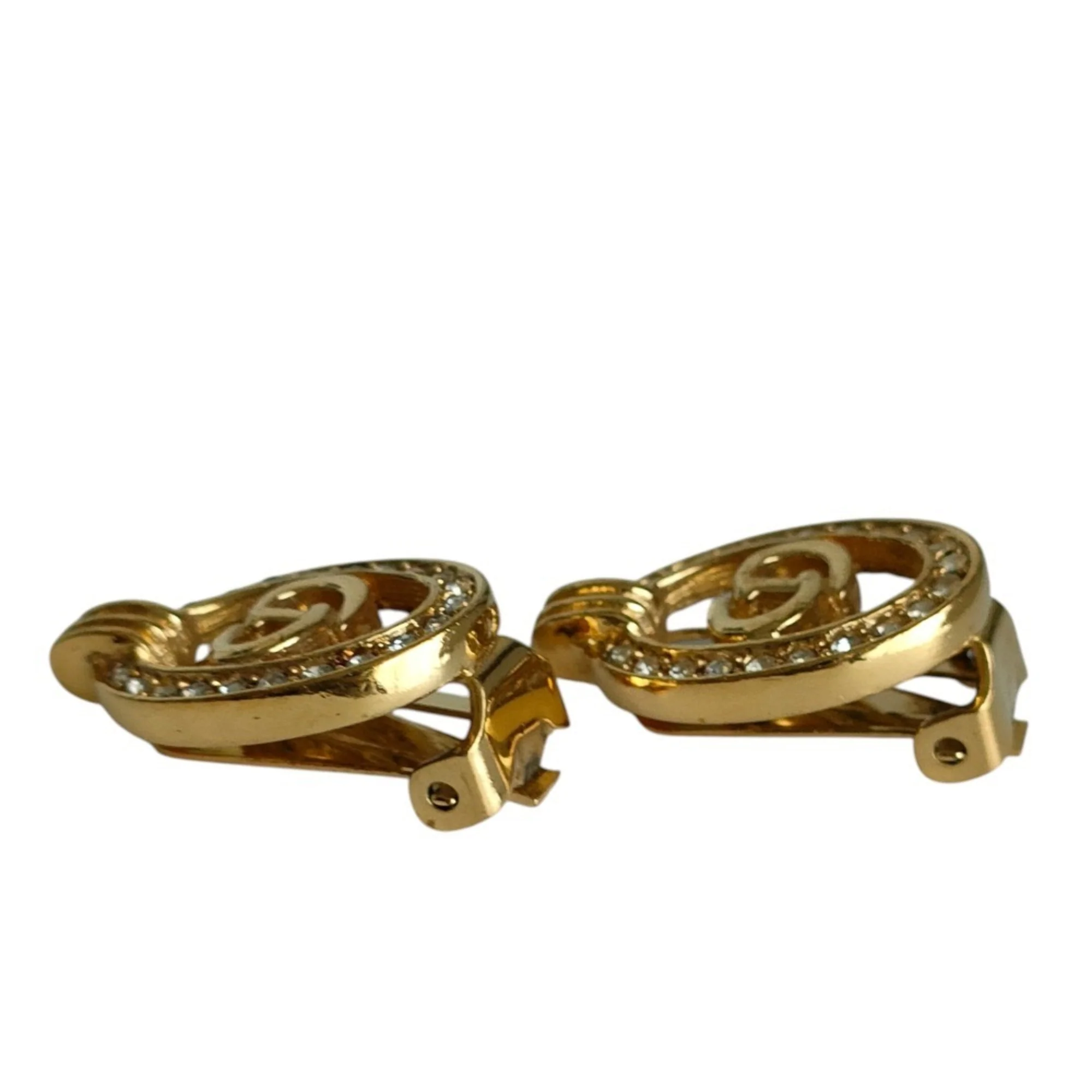Earrings Rhinestone Gold-Tone Metal - Image 4