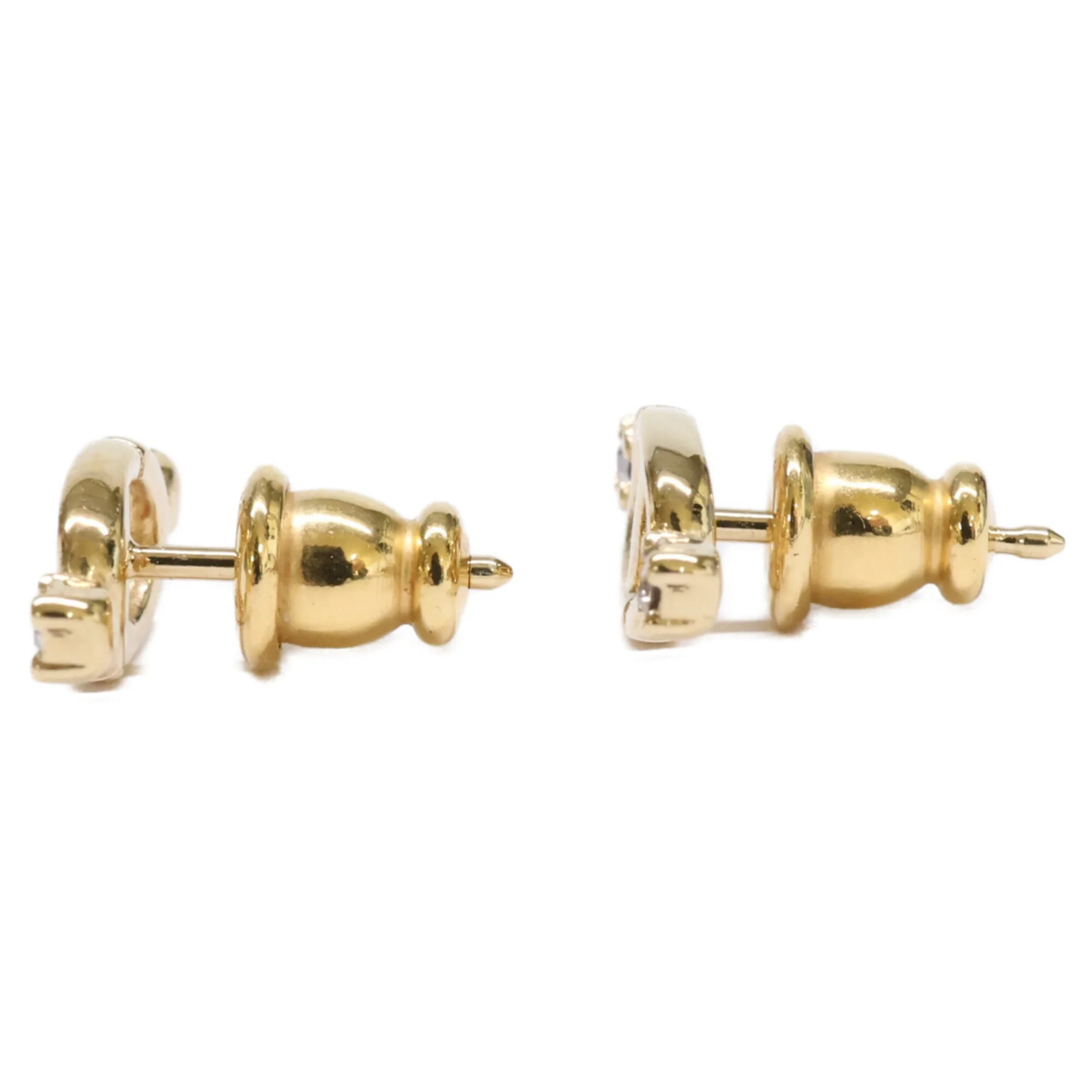 Earrings Rhinestone Stud Gold-Tone Metal - Image 2