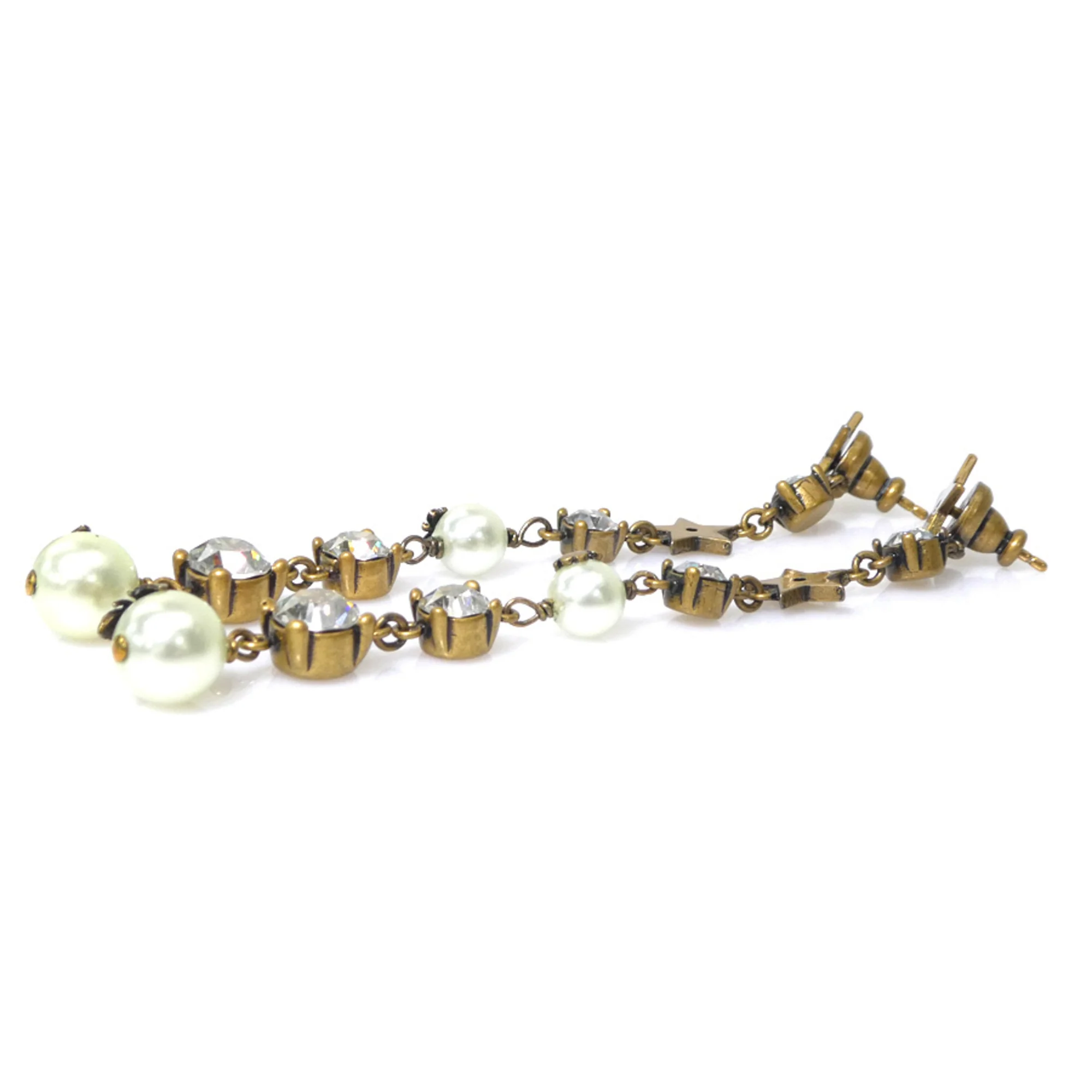 Pearl Earrings Metal and Artificial Pearl - Image 3