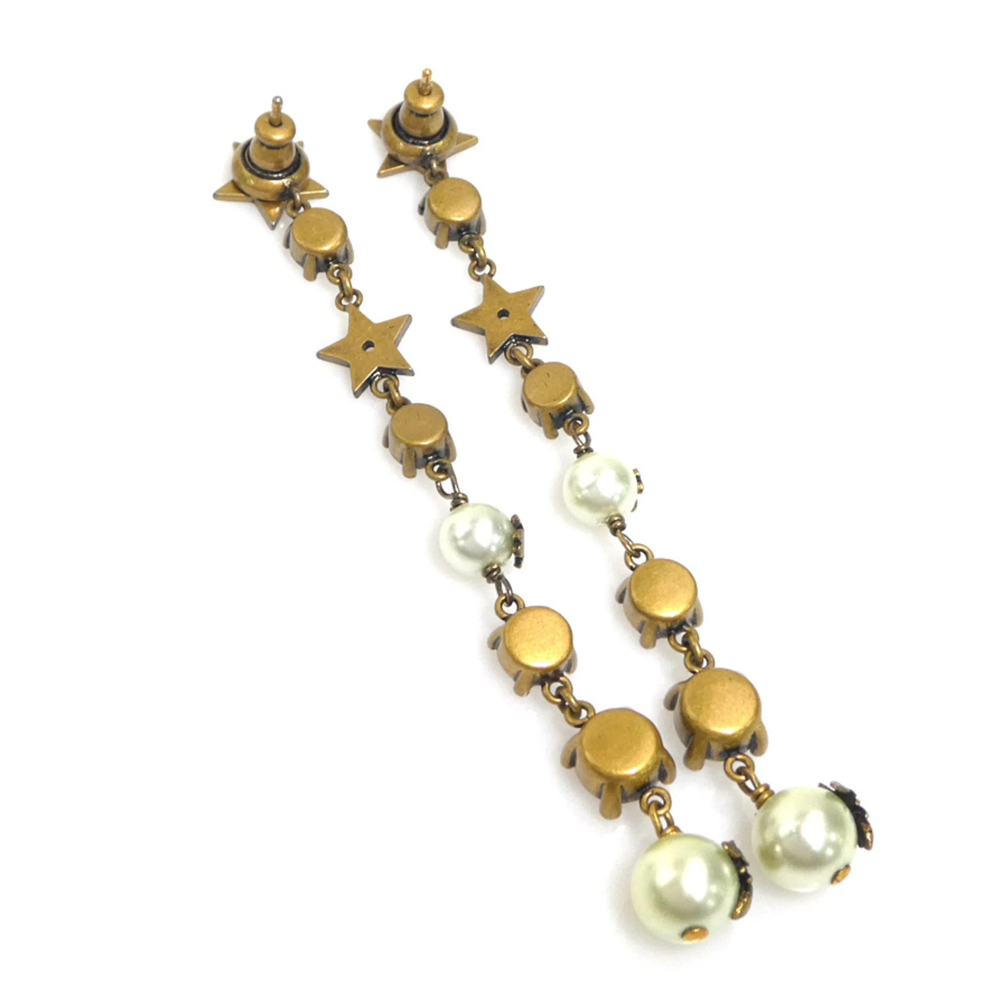 Pearl Earrings Metal and Artificial Pearl - Image 4