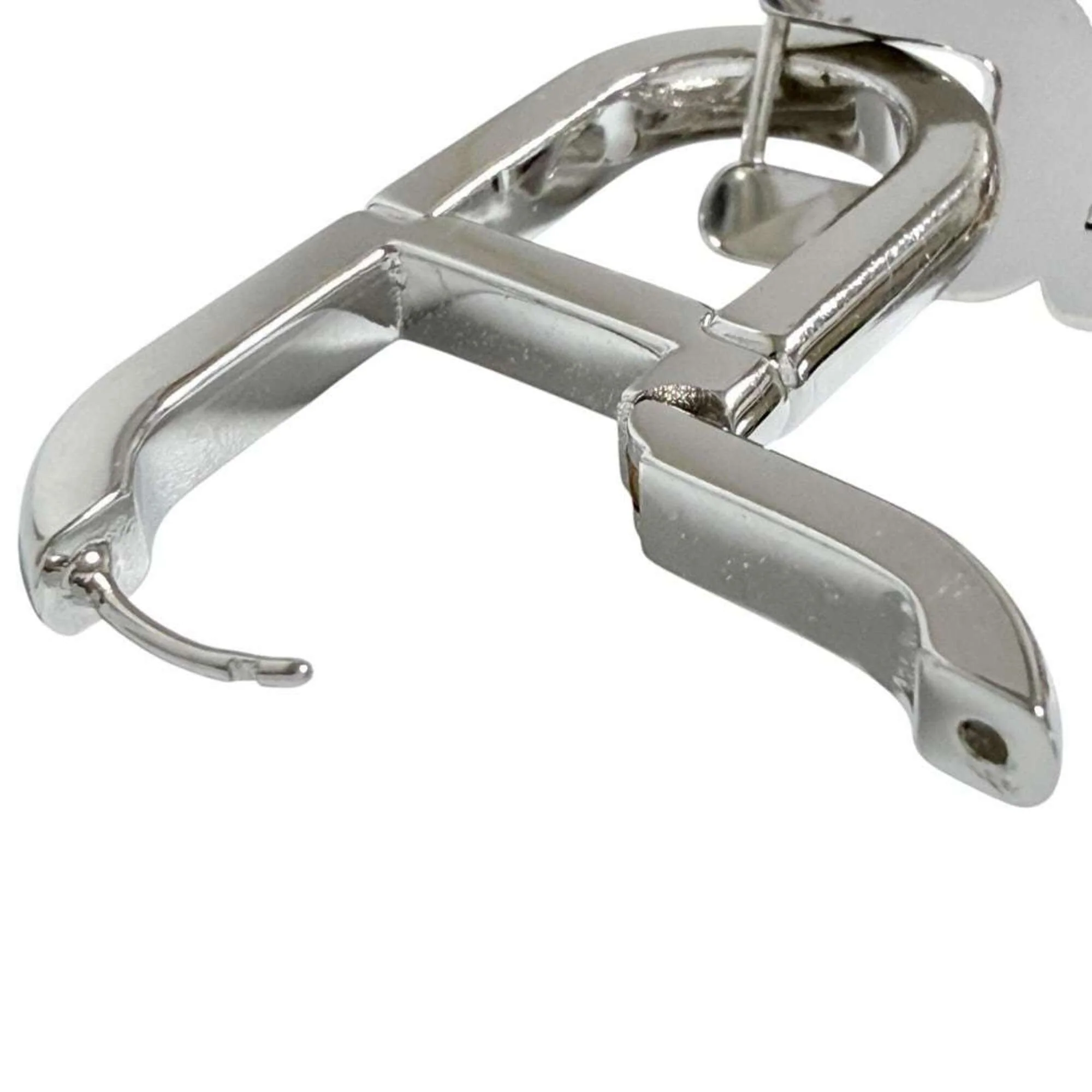Single Earring Logo Silver-Tone Metal - Image 5