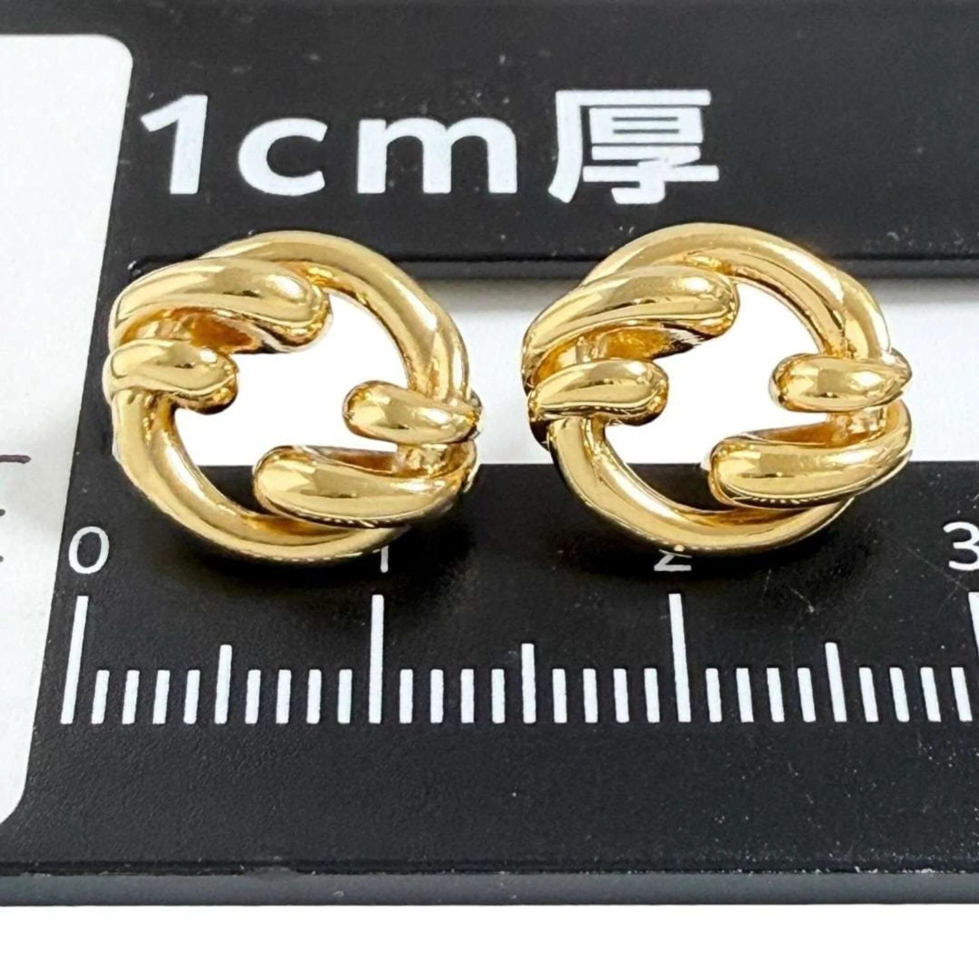 Earrings Stud Gold-Tone Metal - Image 7