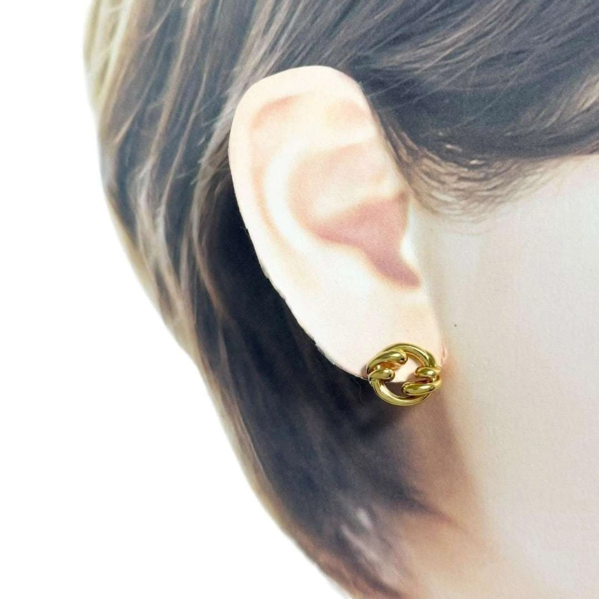Earrings Stud Gold-Tone Metal - Image 9