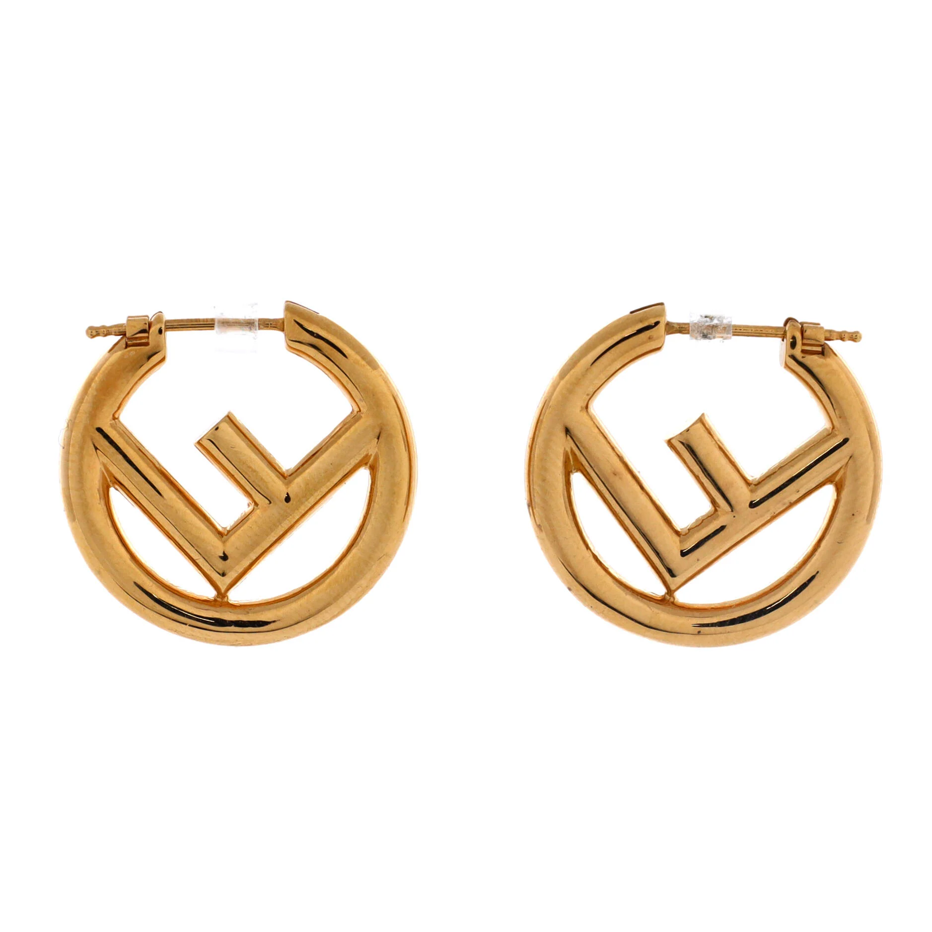 F is Fendi Hoop Earrings Metal Small