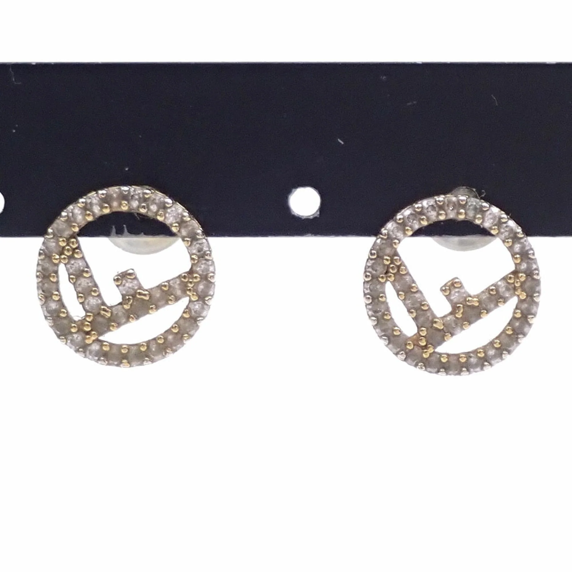 Rhinestone Earrings Gold and Rhinestone