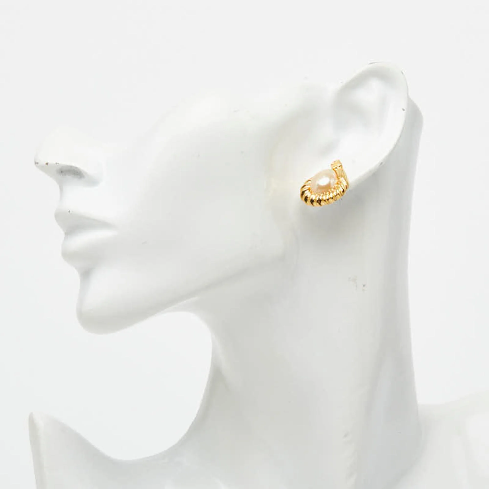 Vintage Earrings Pearl Stud - Image 5