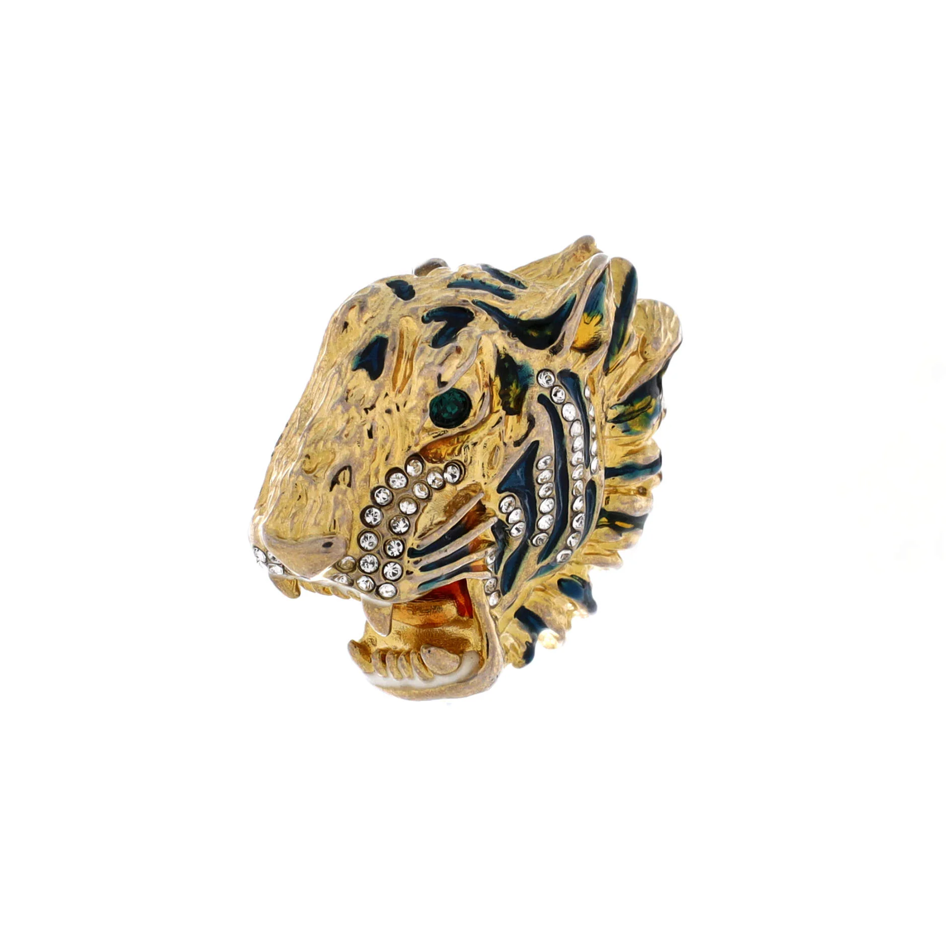 Rajah Stud Earrings Metal with Enamel and Crystal - Image 3
