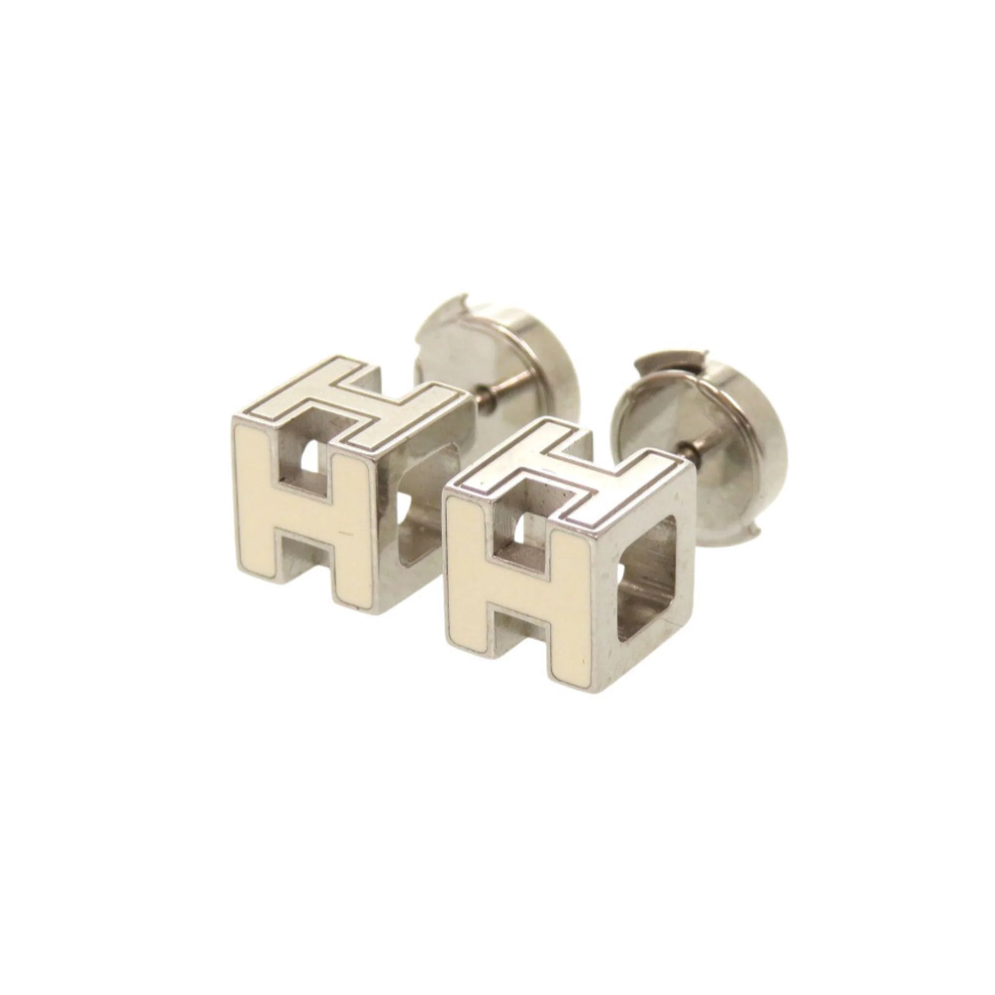 Cage D'H Earrings Metal Ivory