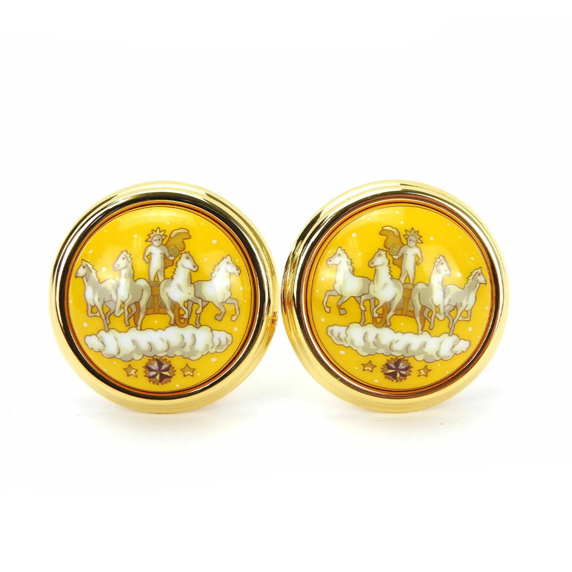 Clip-On Earrings Cloisonné and Enamel and Metal - Image 5