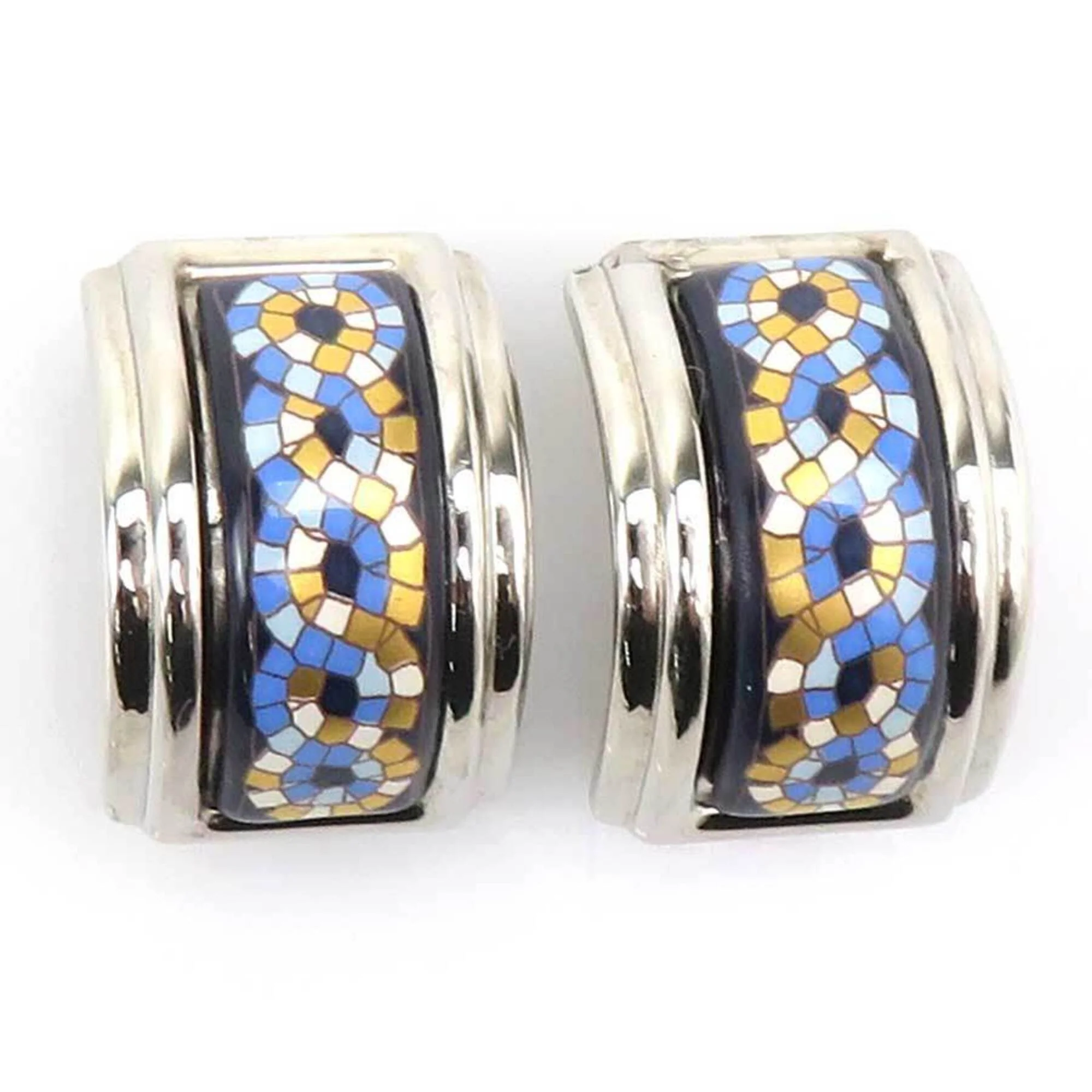 Clip-On Earrings Enamel and Metal