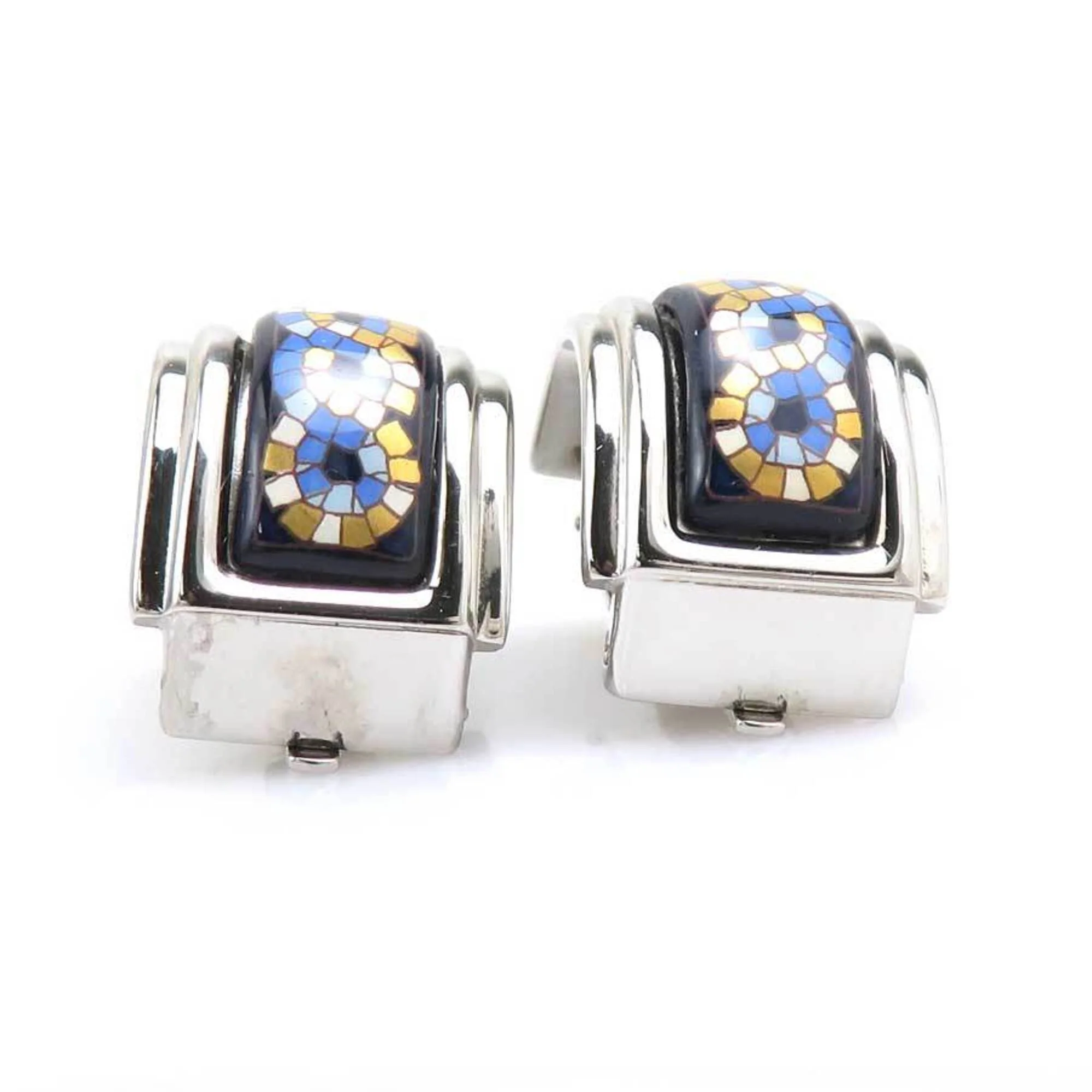 Clip-On Earrings Enamel and Metal - Image 7
