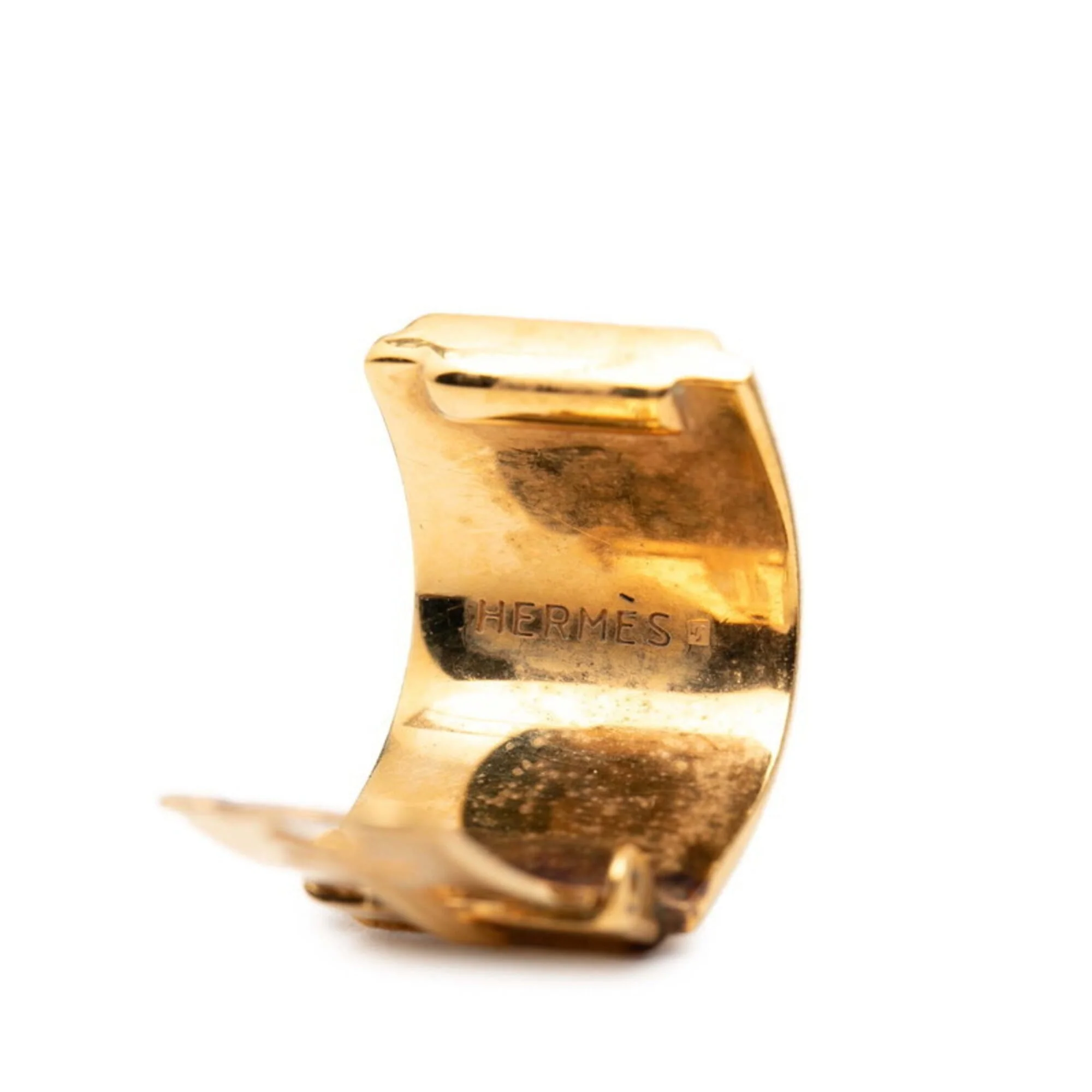Clip-On Earrings Gold and Navy Enamel - Image 3