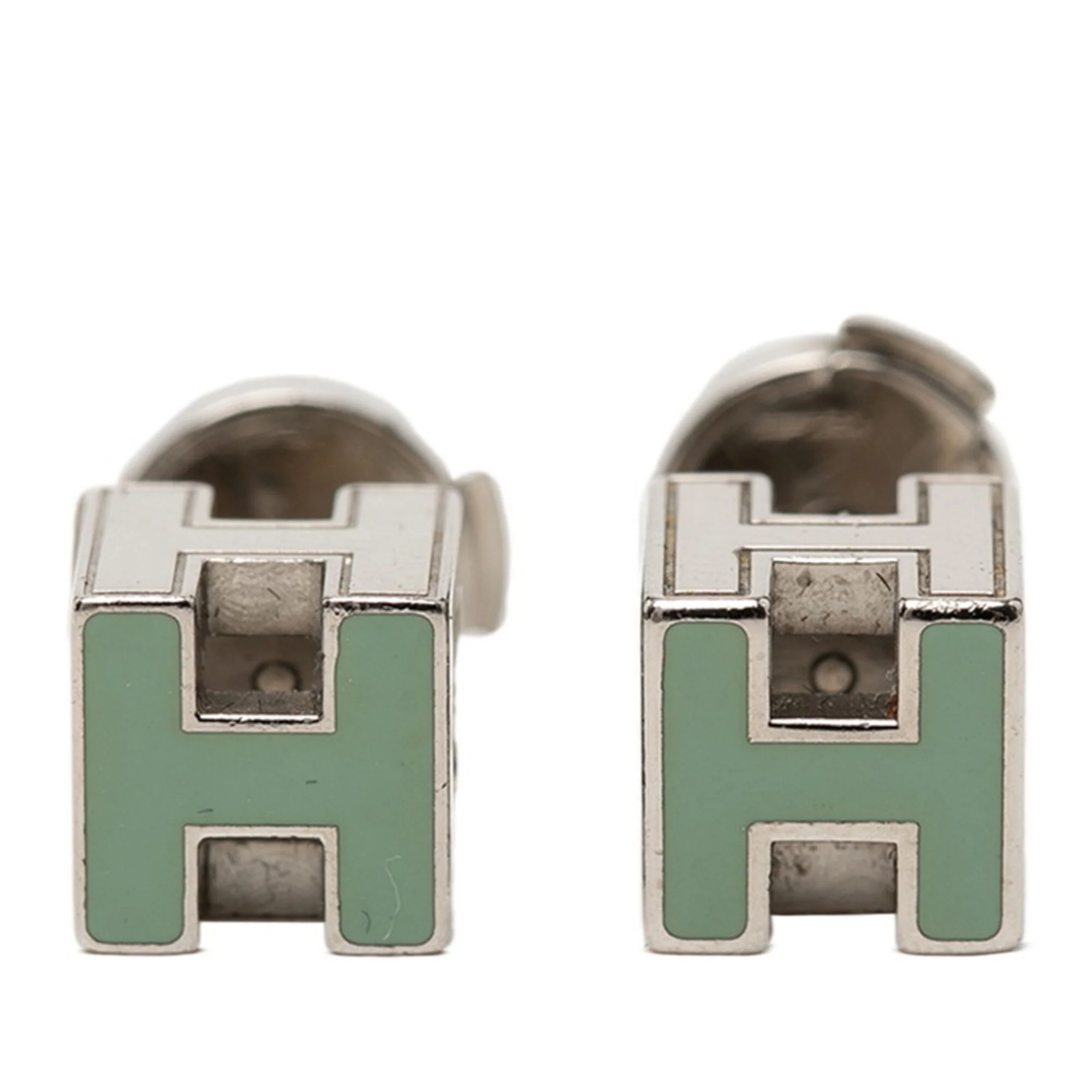 Earrings Logo Stud Silver-Tone Metal