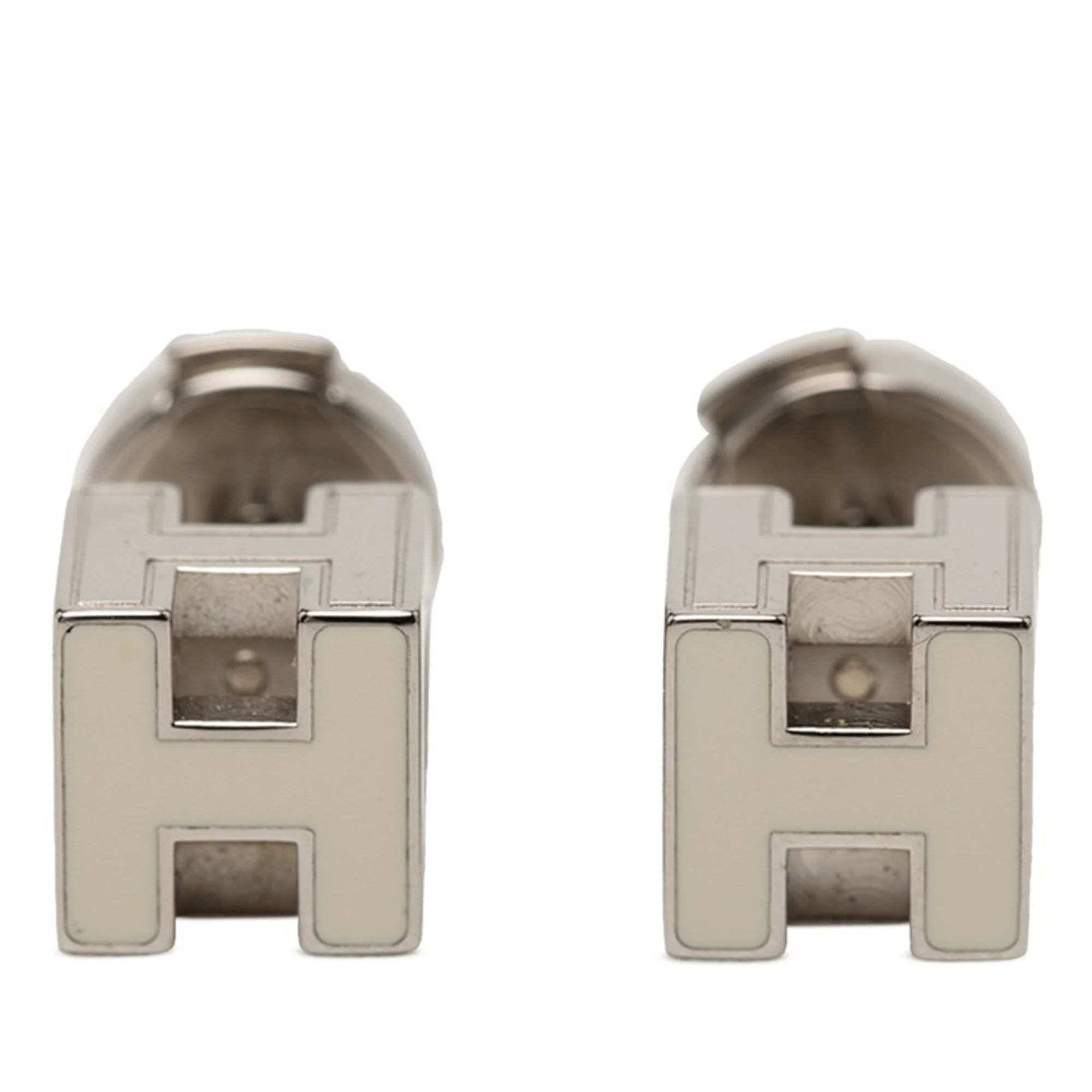 Earrings Logo Stud Silver-Tone Metal
