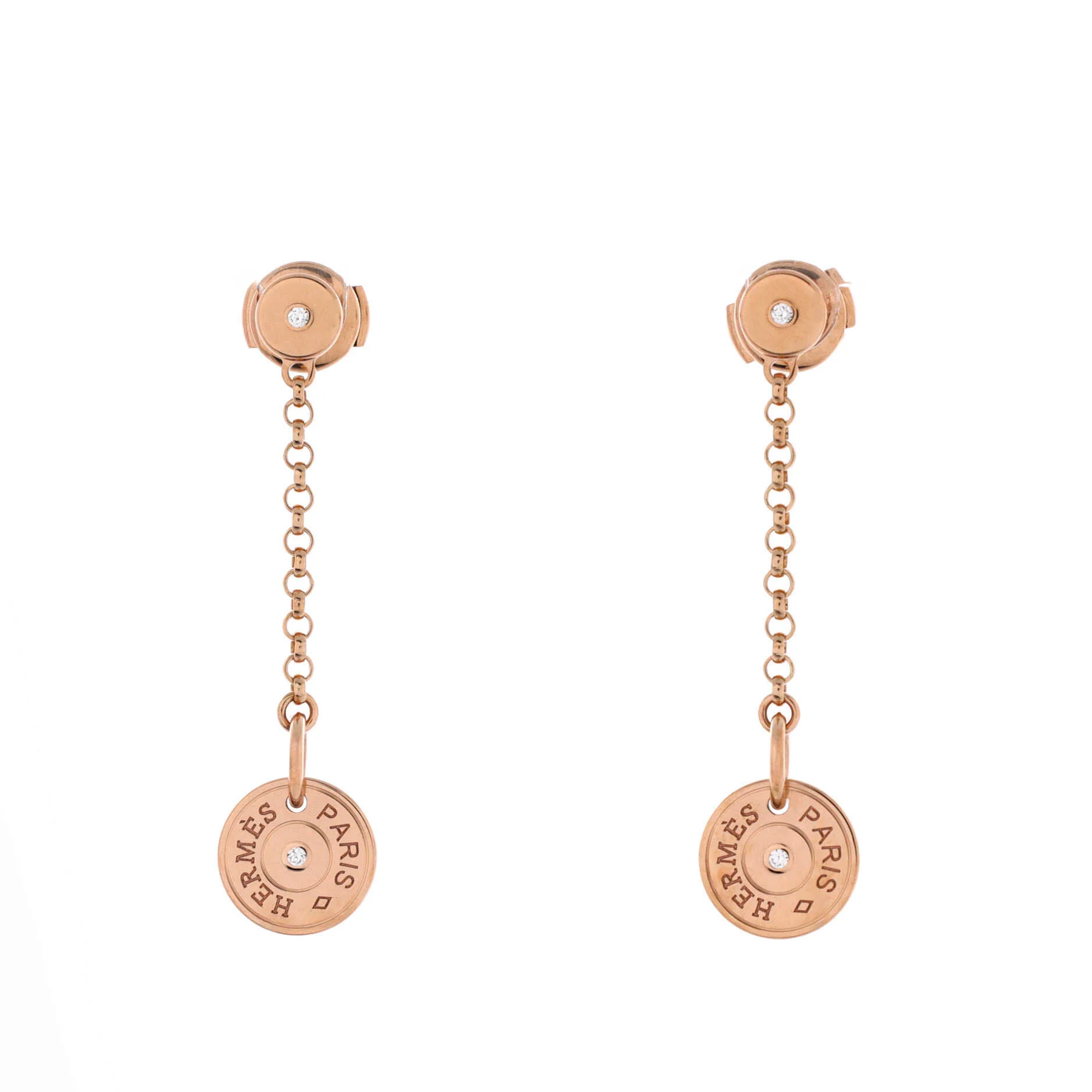 Gambade Clou de Selle Earrings 18K Rose Gold with Diamonds