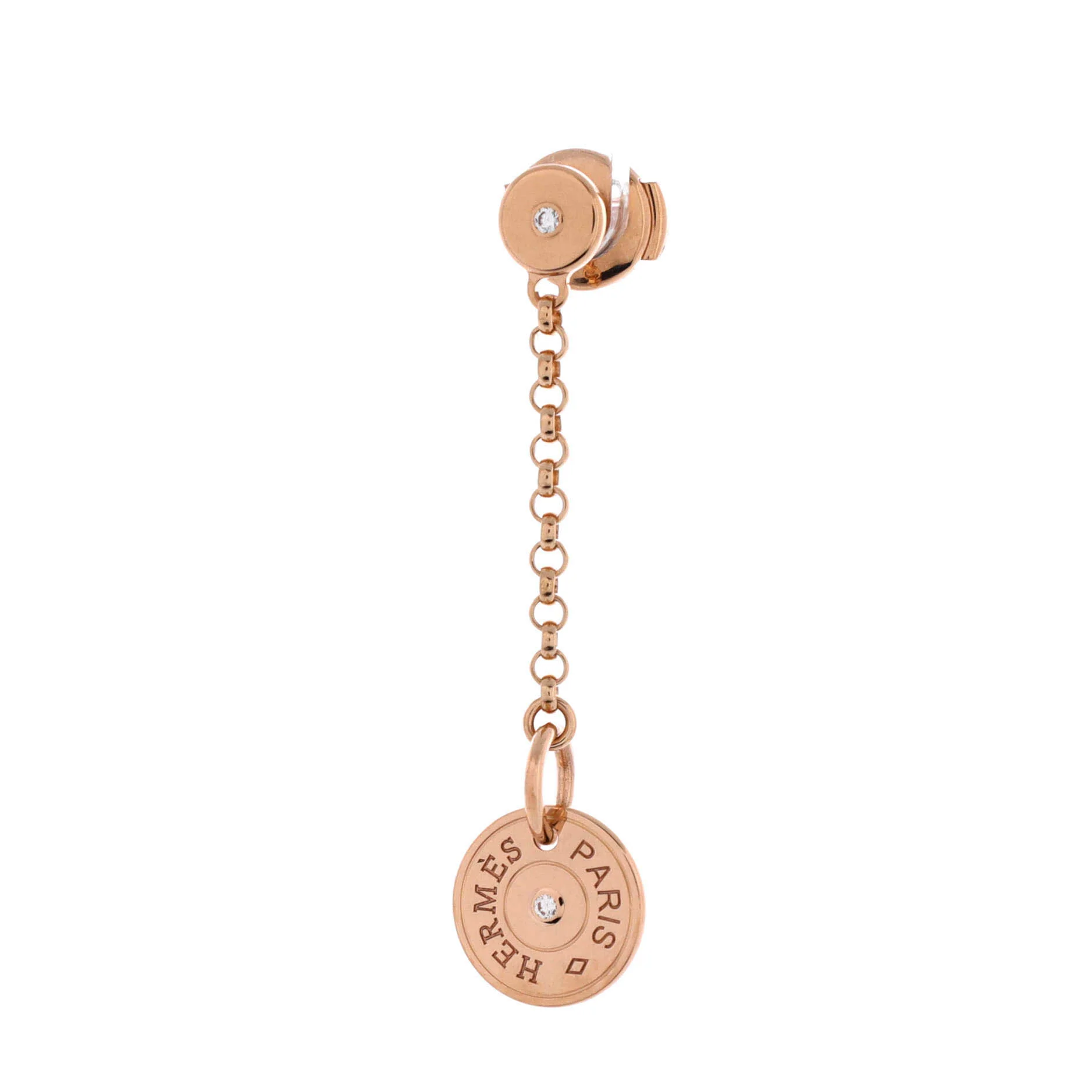 Gambade Clou de Selle Earrings 18K Rose Gold with Diamonds - Image 2