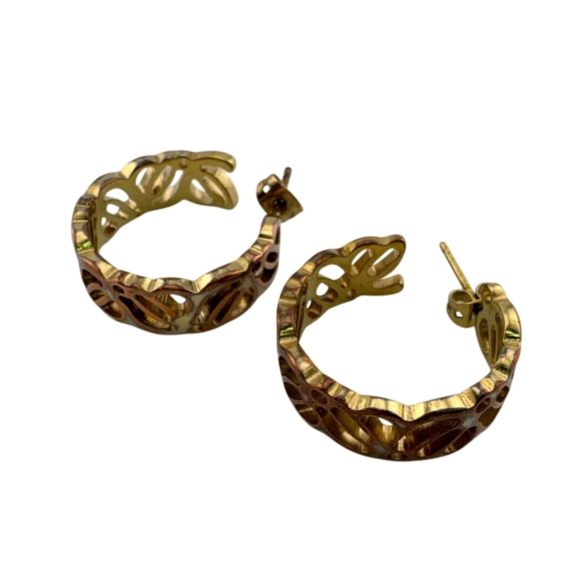 Earrings Hoop Gold-Tone Metal