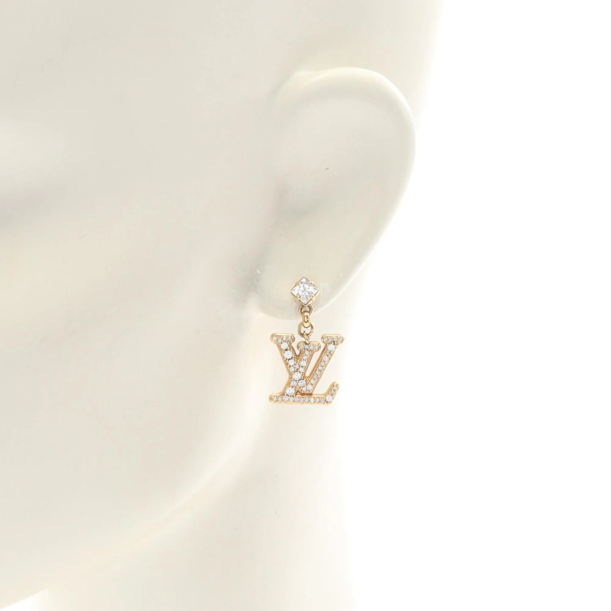 Earrings Rhinestone Gold-Tone Metal - Image 4