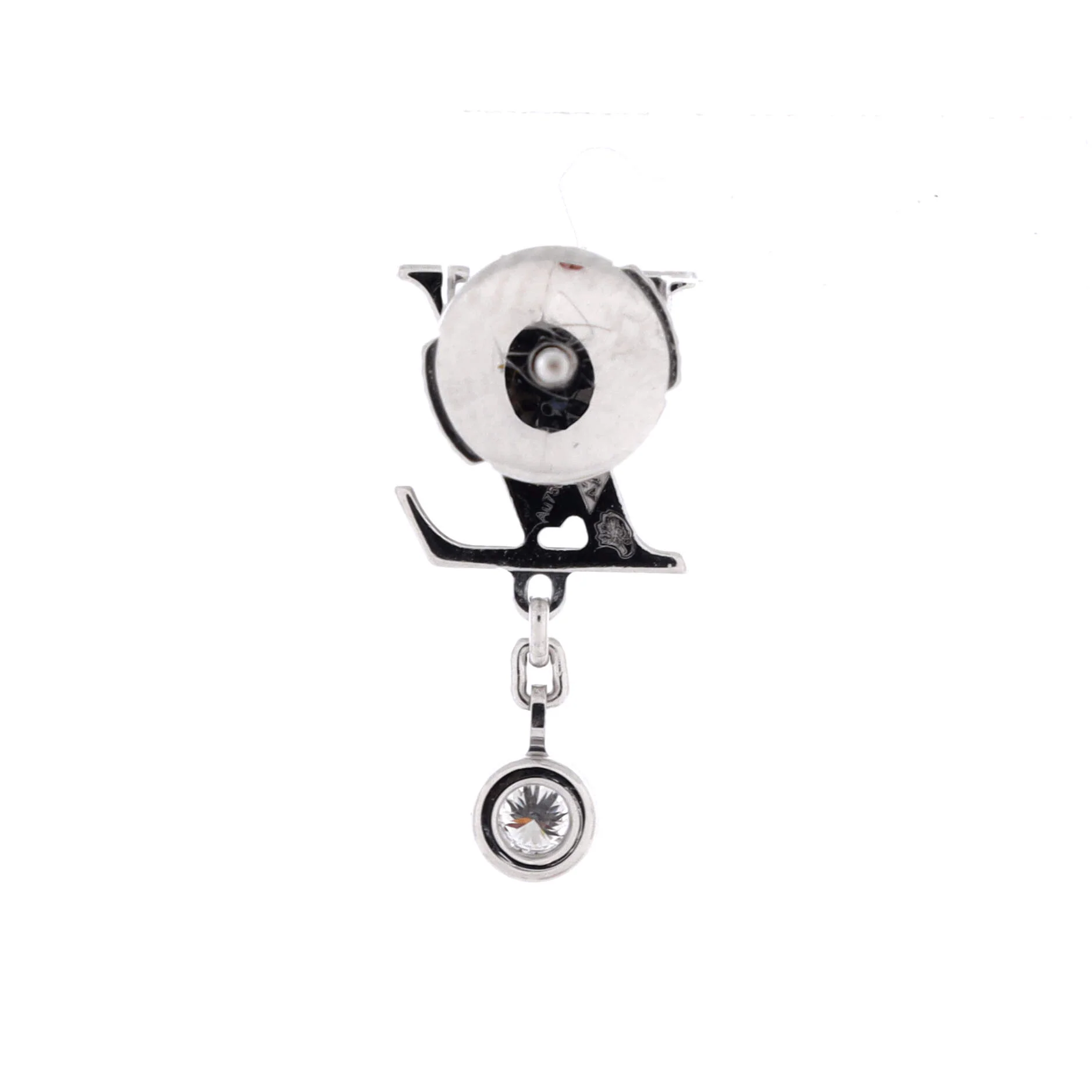 Idylle Blossom LV Ear Stud Earrings 18K White Gold with Diamond - Image 3