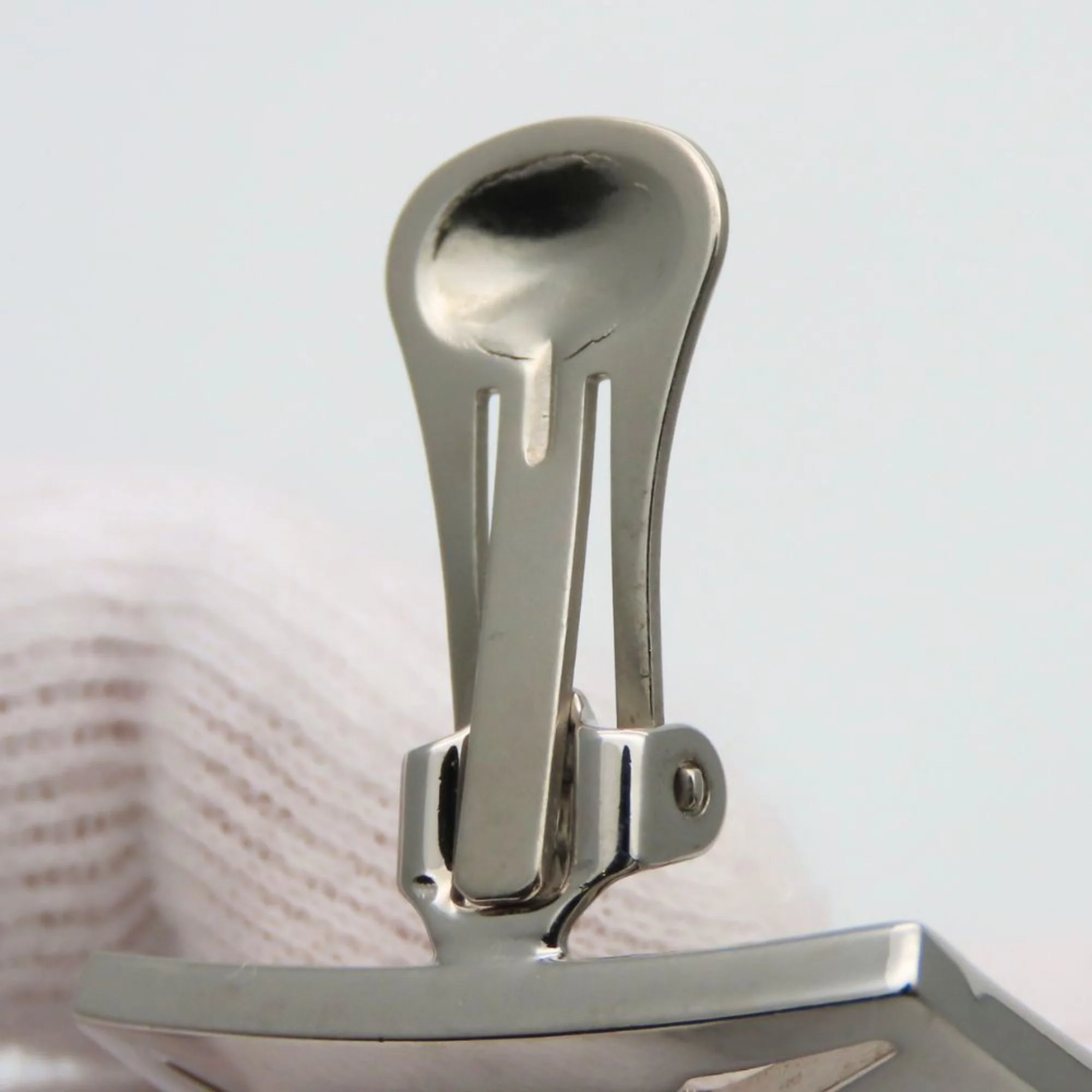 Clip-On Earrings Clip-On Silver-Tone Metal - Image 4