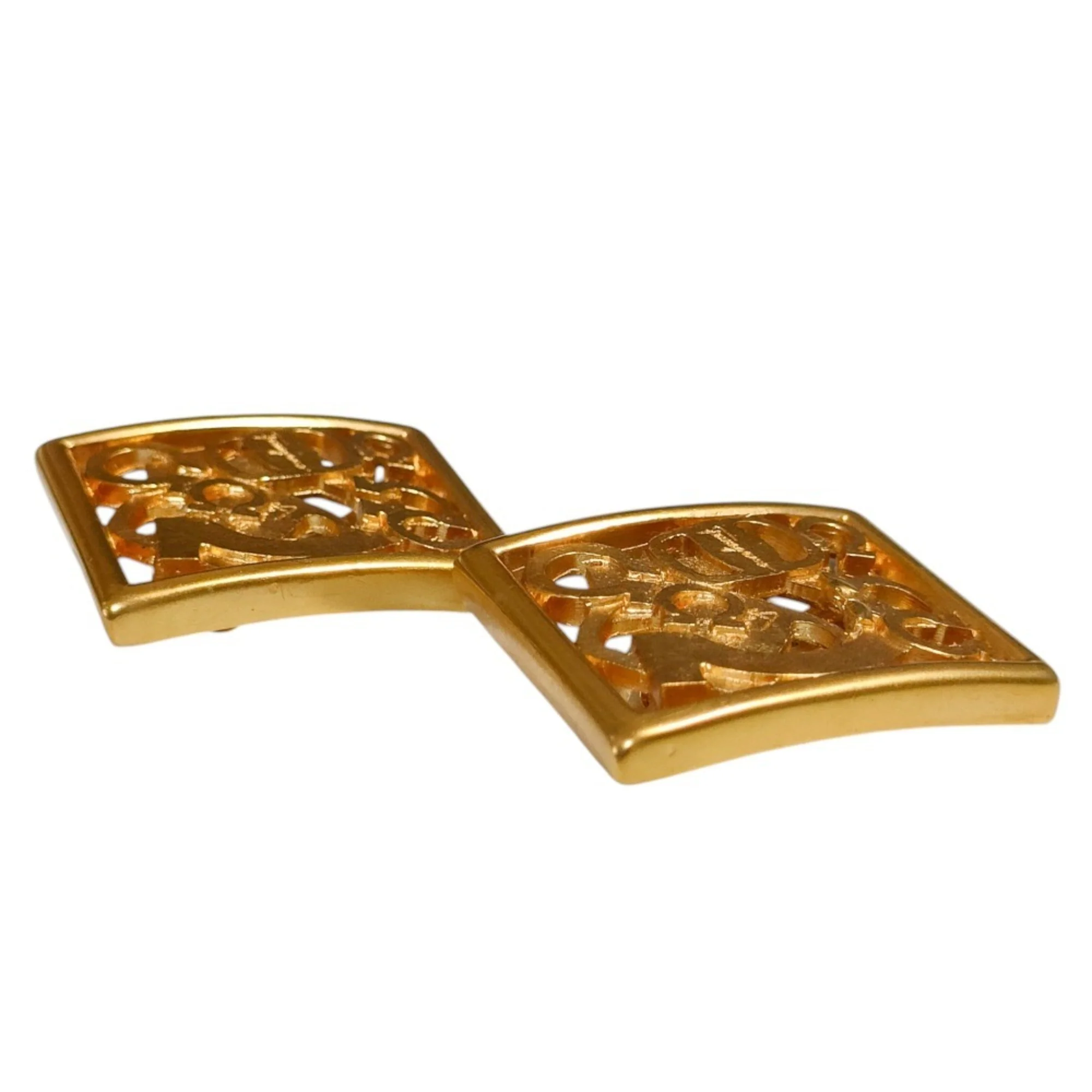 Vintage Clip-On Earrings Clip-On Gold-Tone Metal - Image 3