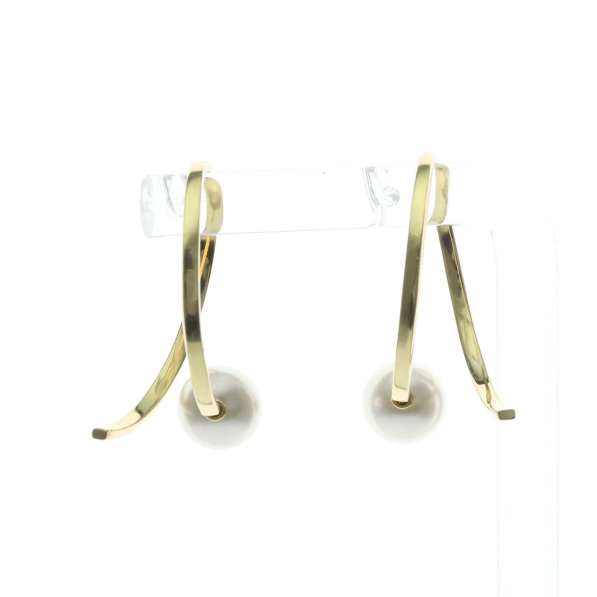 Earrings Pearl Hoop 18K Yellow Gold - Image 2