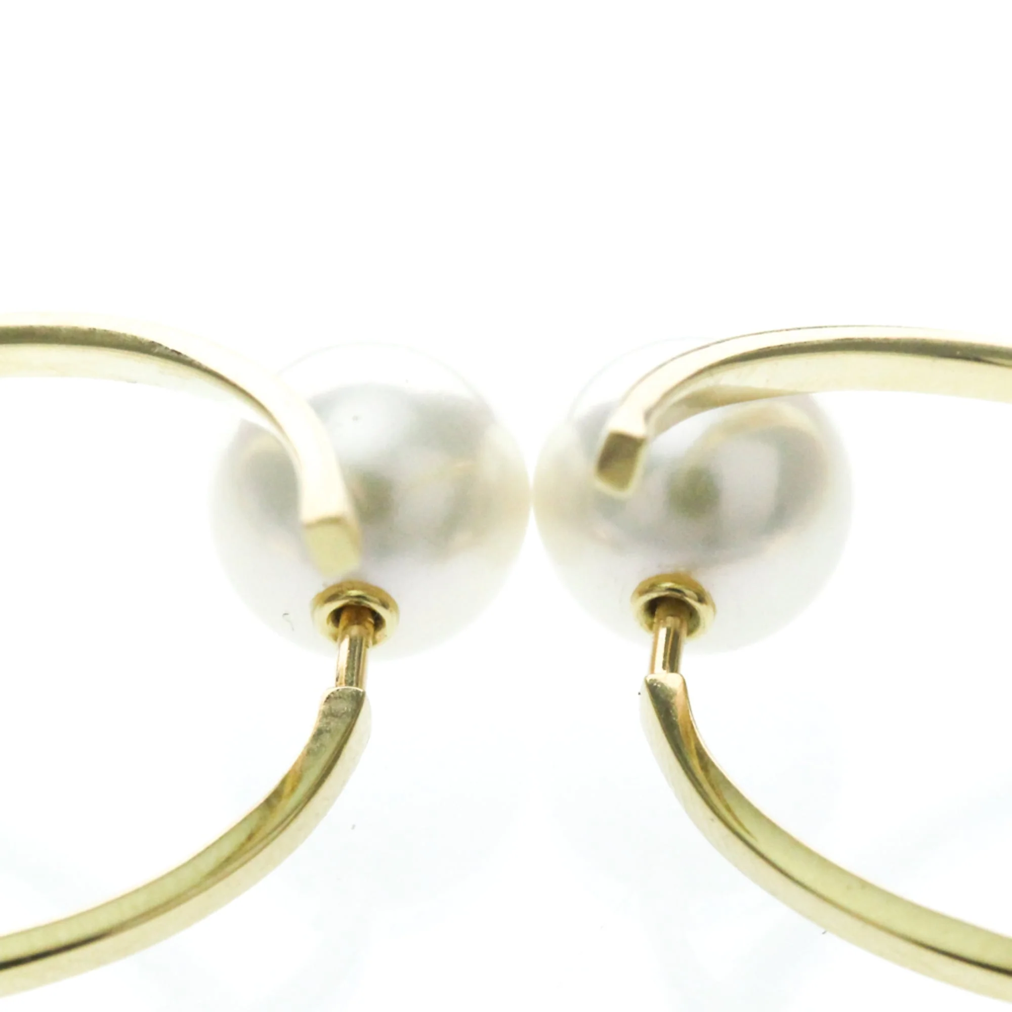 Earrings Pearl Hoop 18K Yellow Gold - Image 7