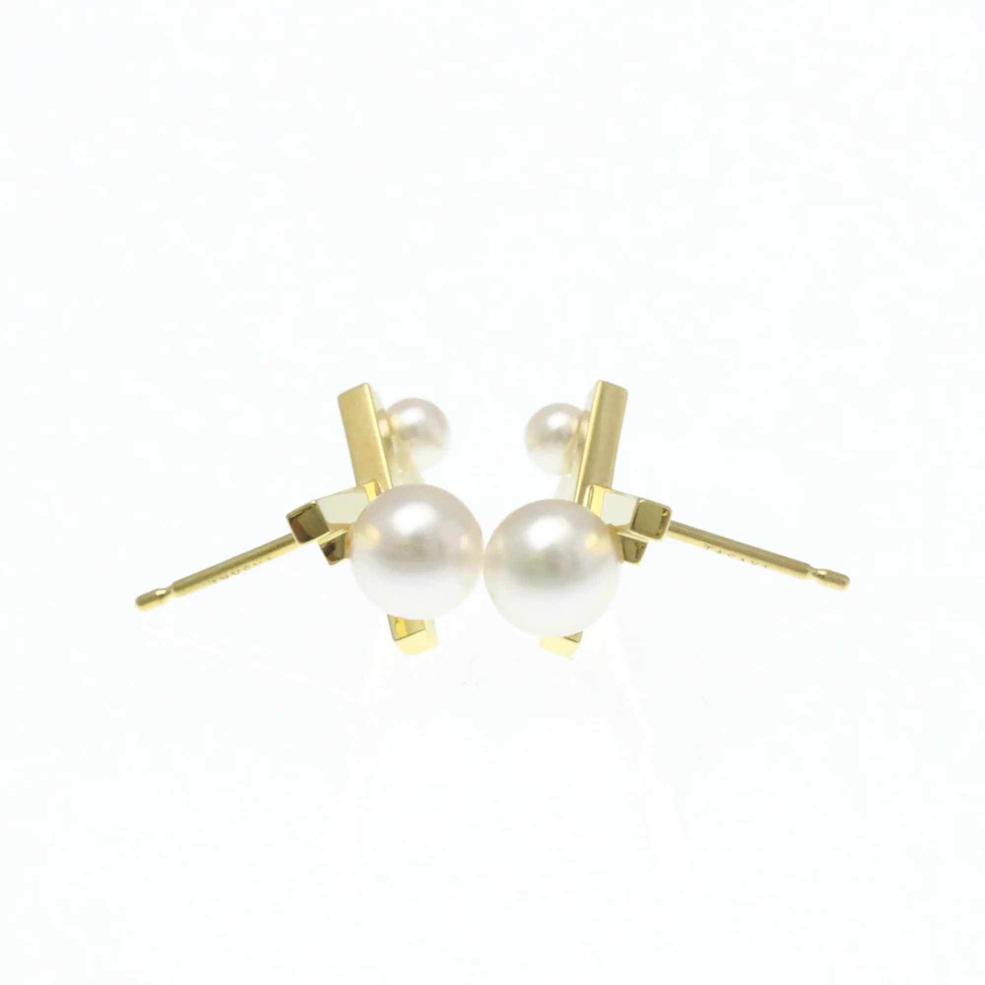 Earrings Pearl Stud 18K Yellow Gold - Image 3