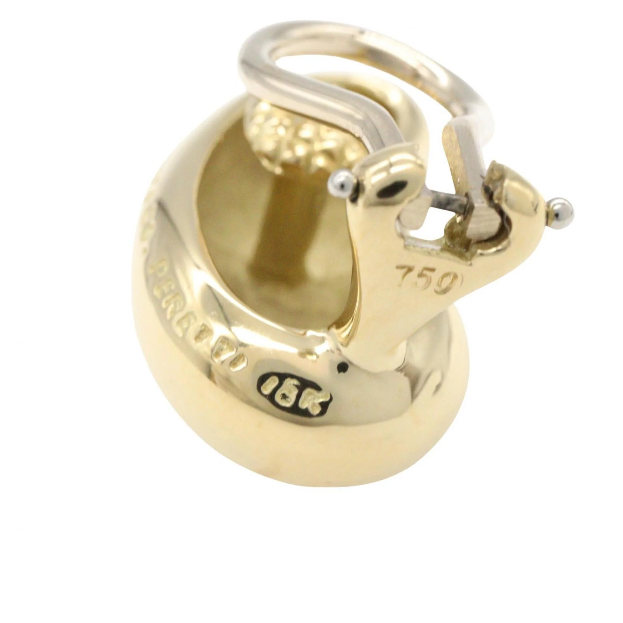 Bean Earrings 18K Yellow Gold 20mm 18K Yellow Gold - Image 5