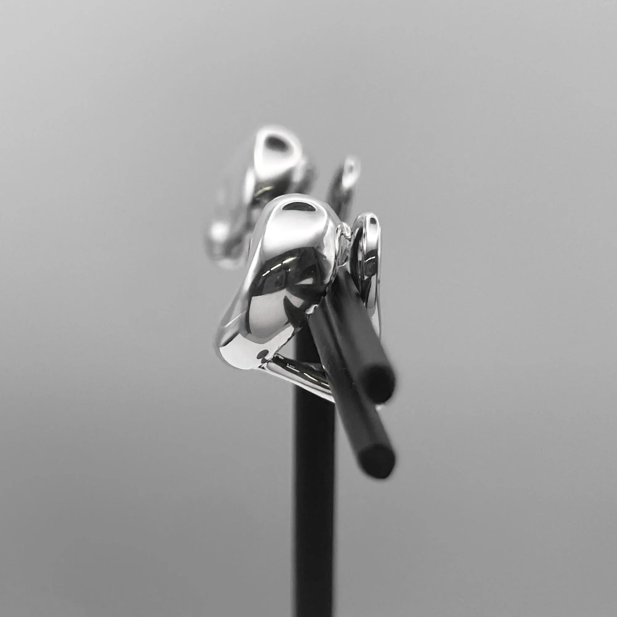 Bean Earrings Sterling Silver 13mm Sterling Silver - Image 4