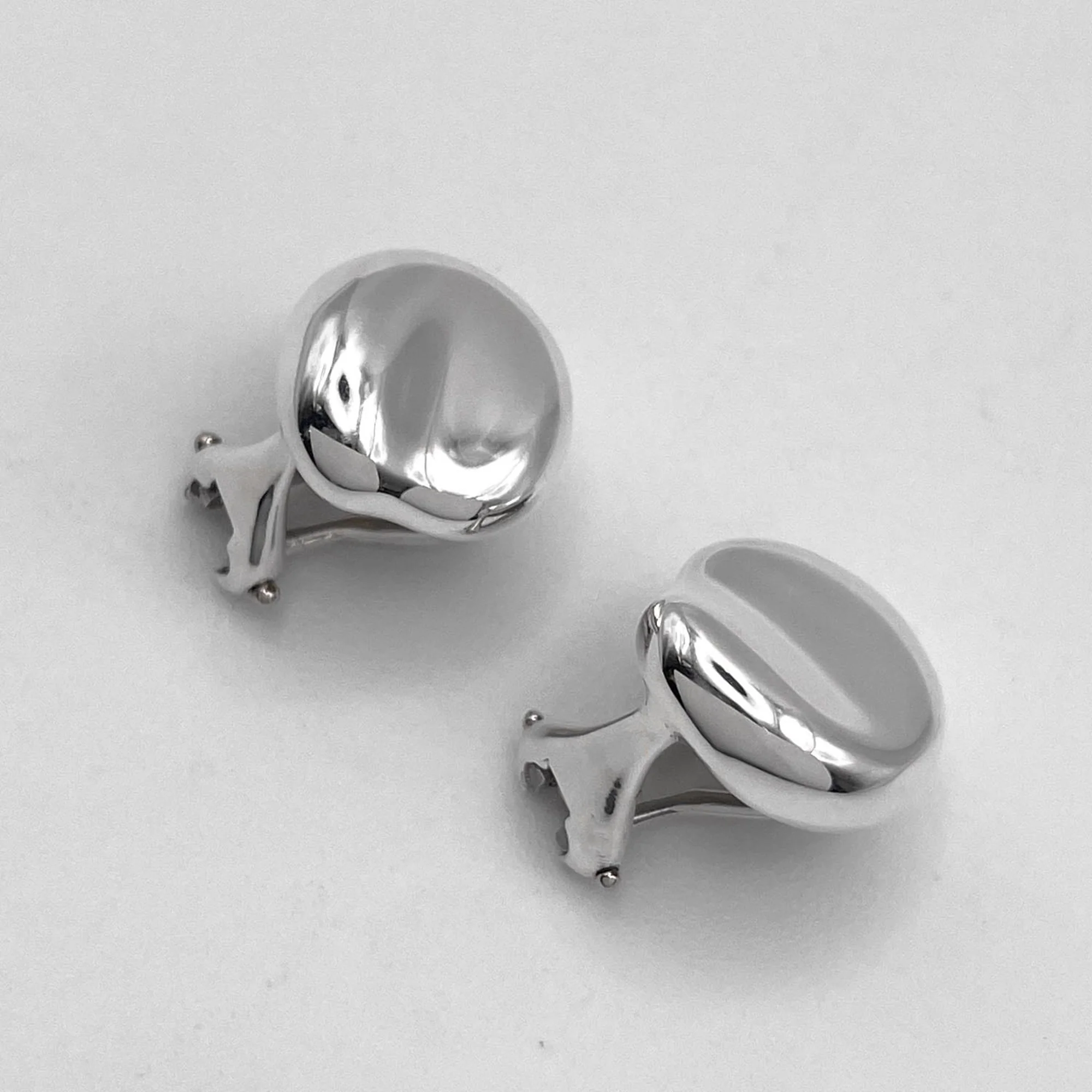 Bean Earrings Sterling Silver 13mm Sterling Silver - Image 6