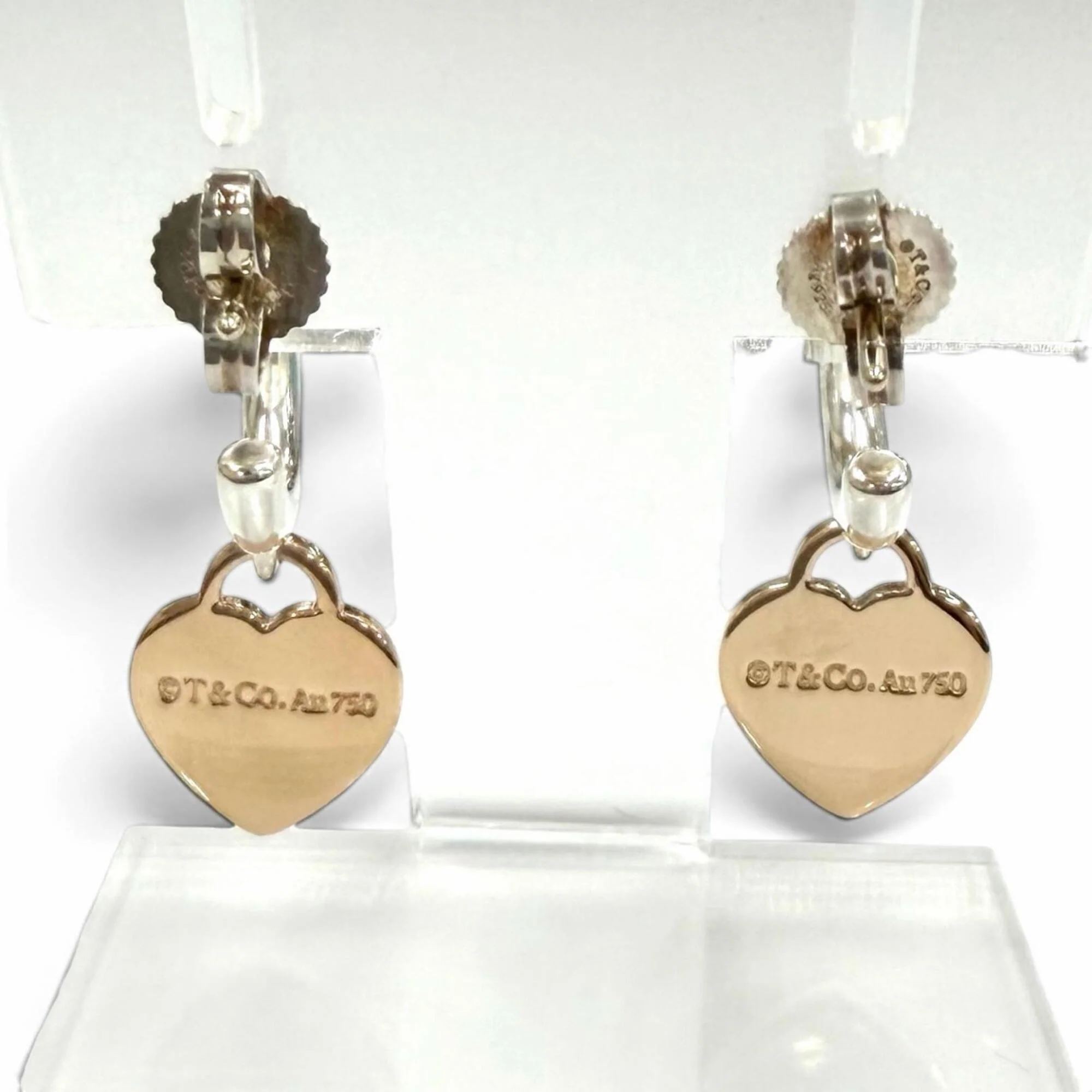 Earrings Hoop 18K Rose Gold and Sterling Silver - Image 4