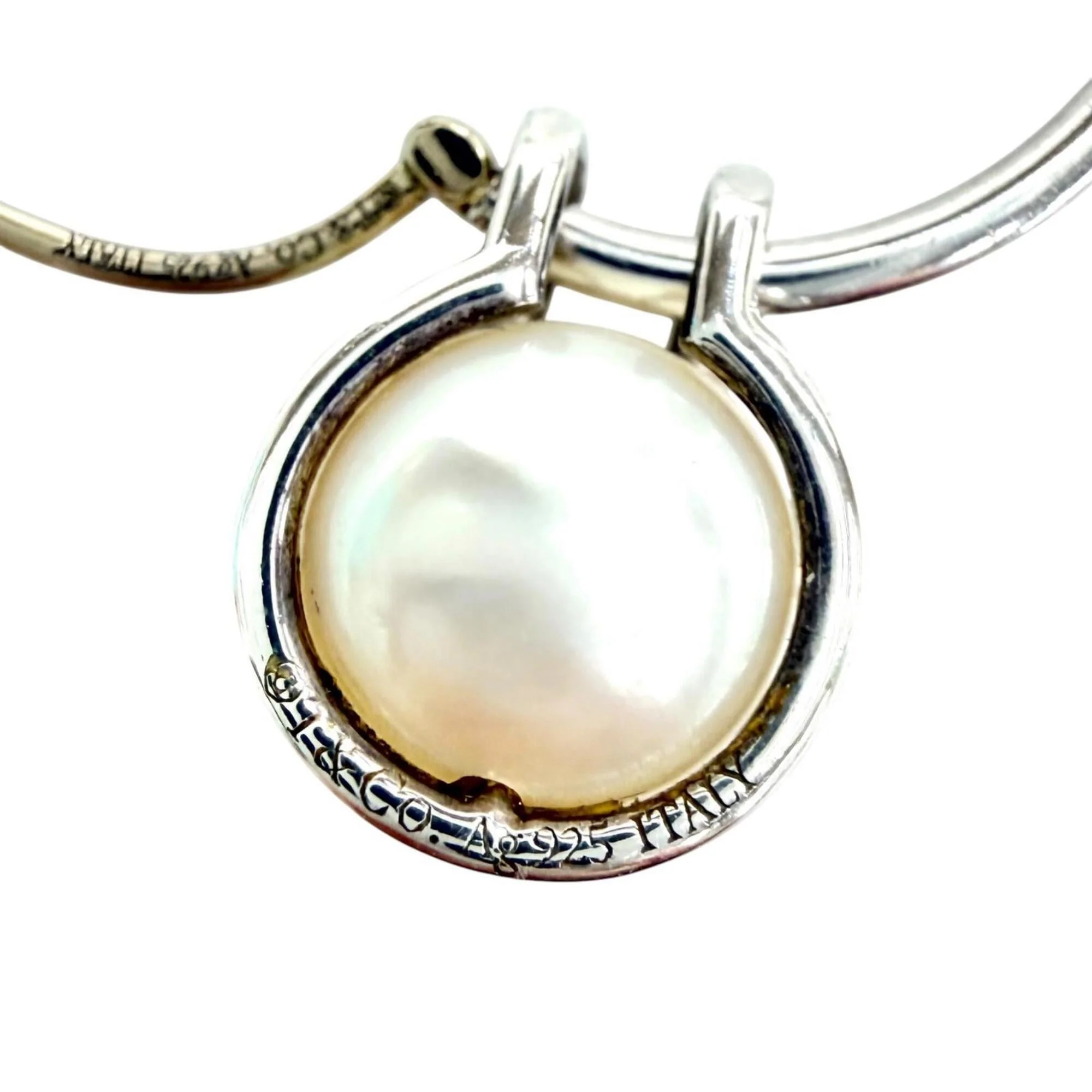 Earrings Pearl Hoop Sterling Silver - Image 9
