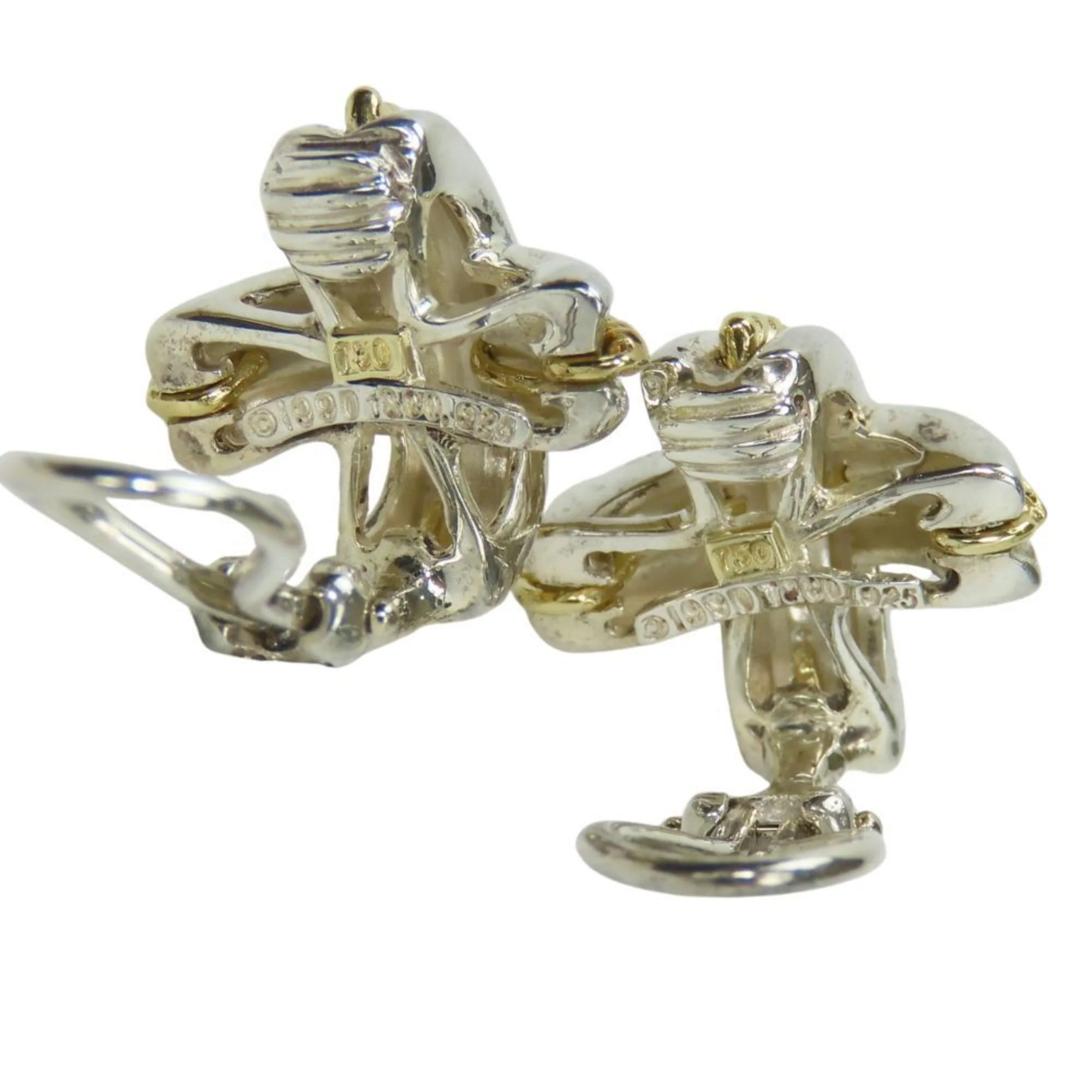 Earrings Sterling Silver and 18K Yellow Gold - Image 3