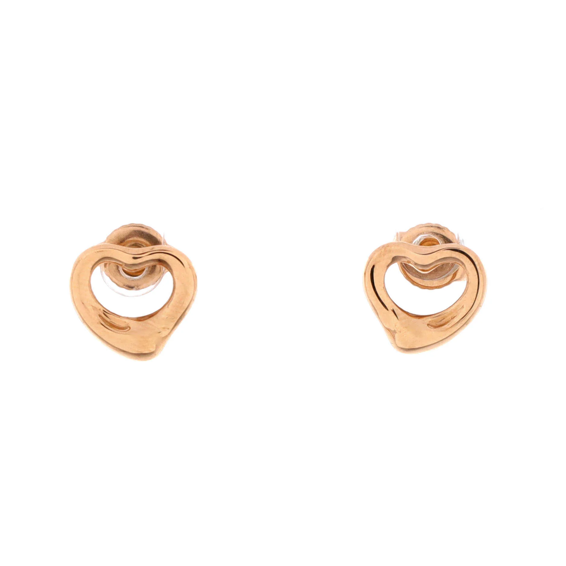 Elsa Peretti Open Heart Earrings 18K Rose Gold 11mm
