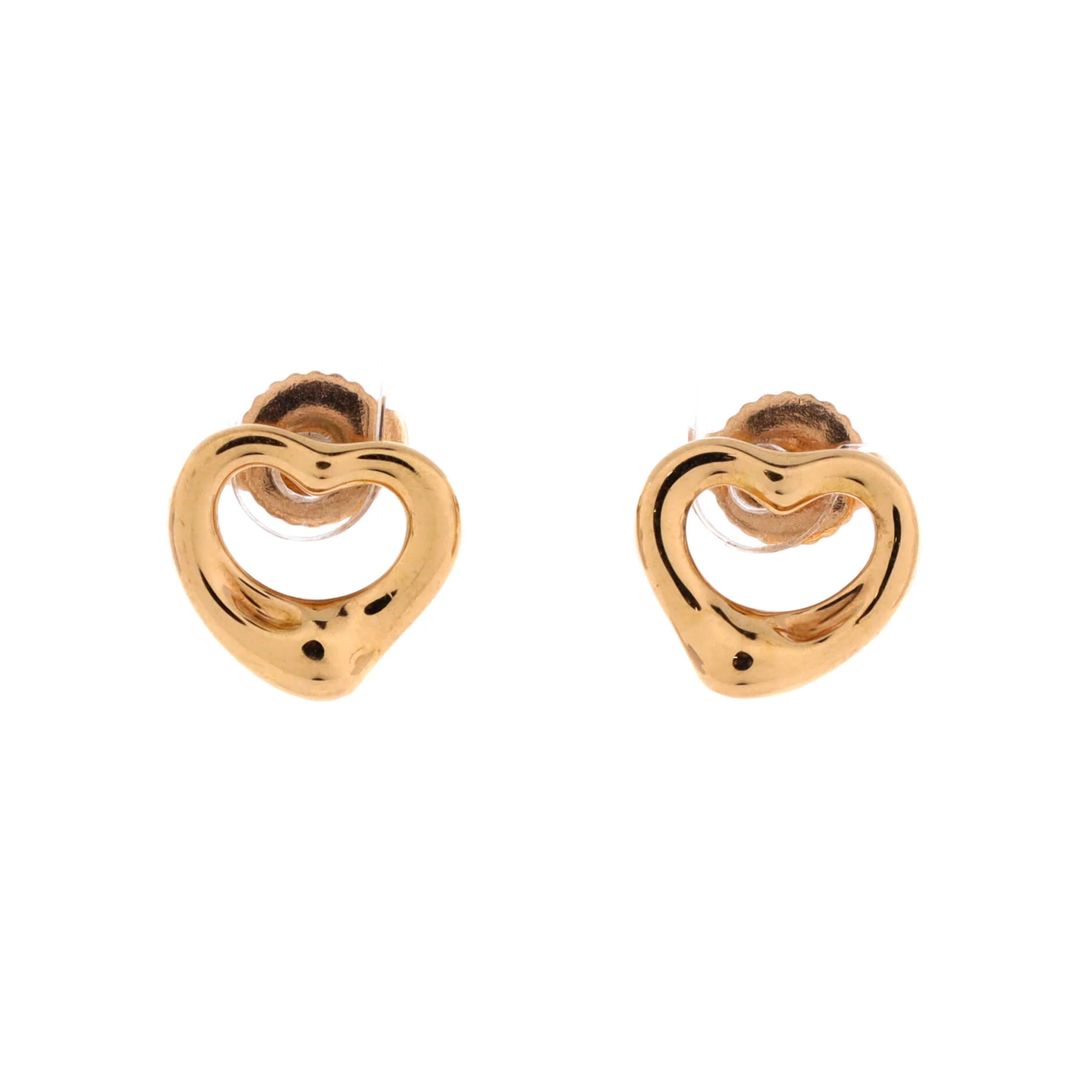Elsa Peretti Open Heart Earrings 18K Rose Gold 11mm