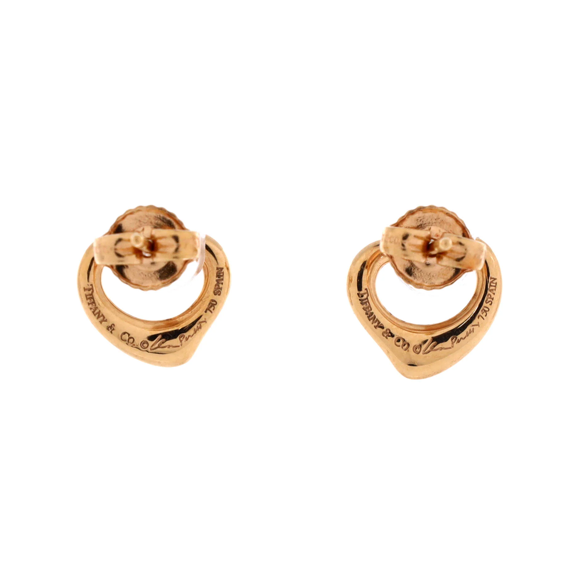 Elsa Peretti Open Heart Earrings 18K Rose Gold 11mm - Image 3