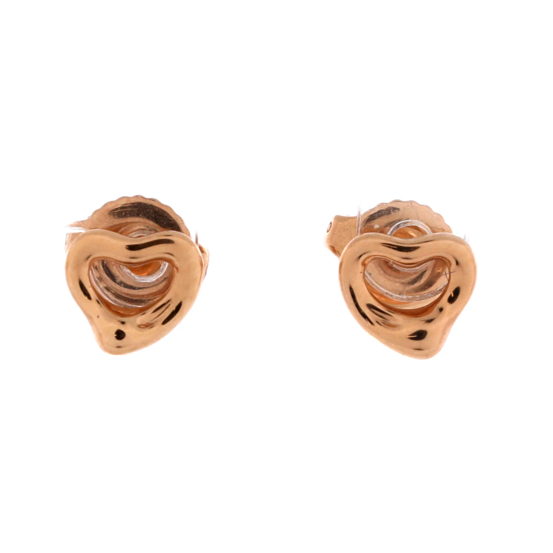 Elsa Peretti Open Heart Earrings 18K Rose Gold 7mm
