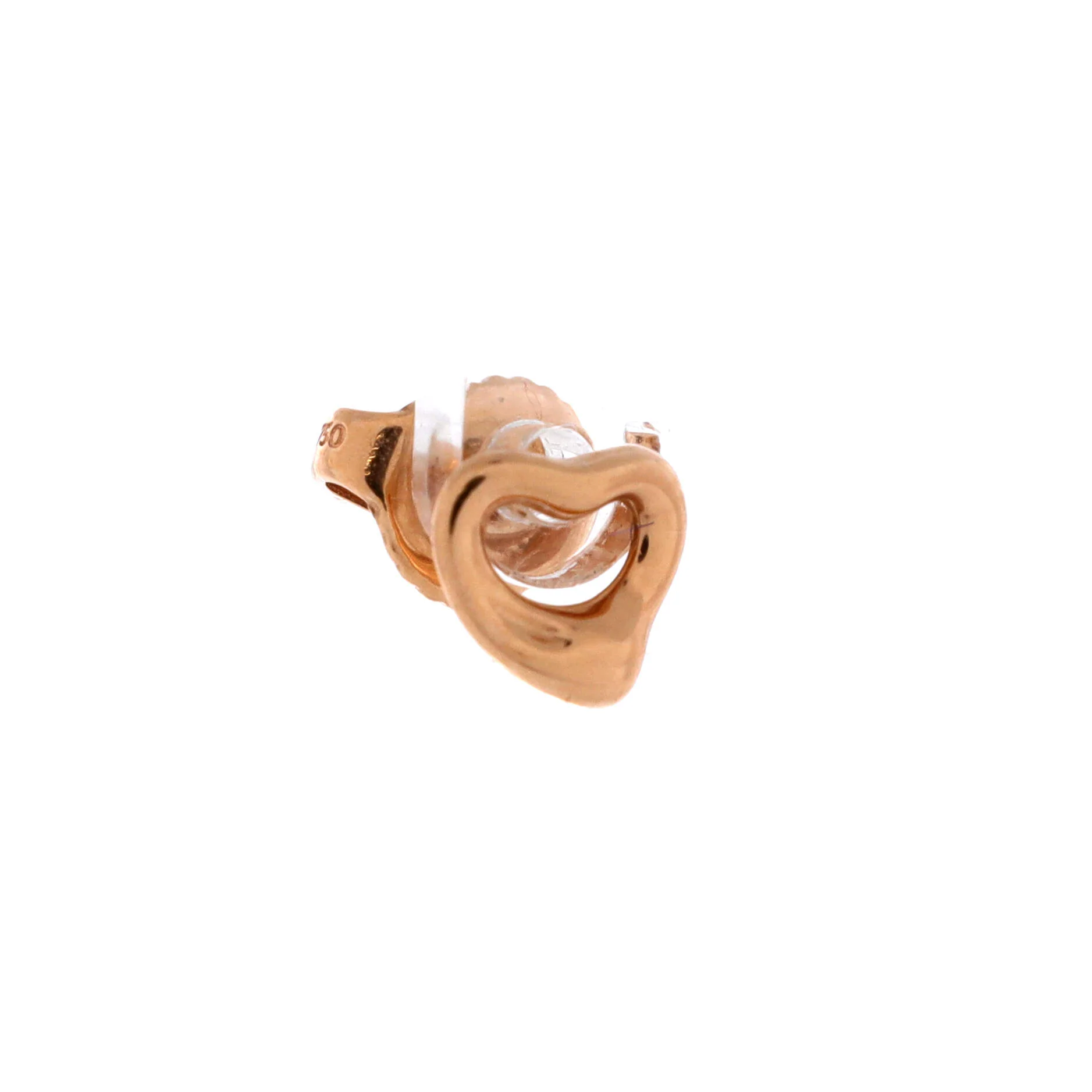 Elsa Peretti Open Heart Earrings 18K Rose Gold 7mm - Image 3