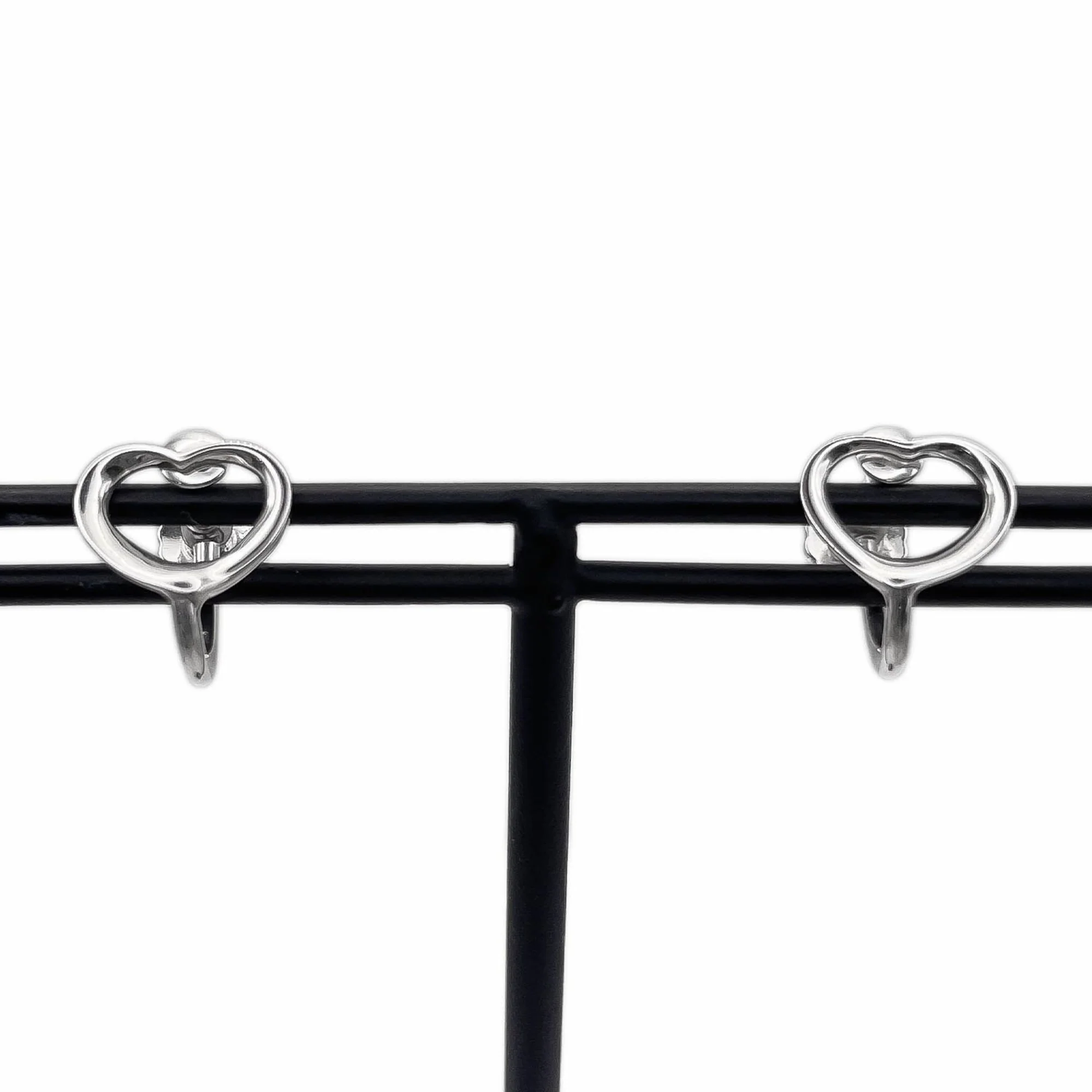 Open Heart Earrings Sterling Silver 11mm Sterling Silver