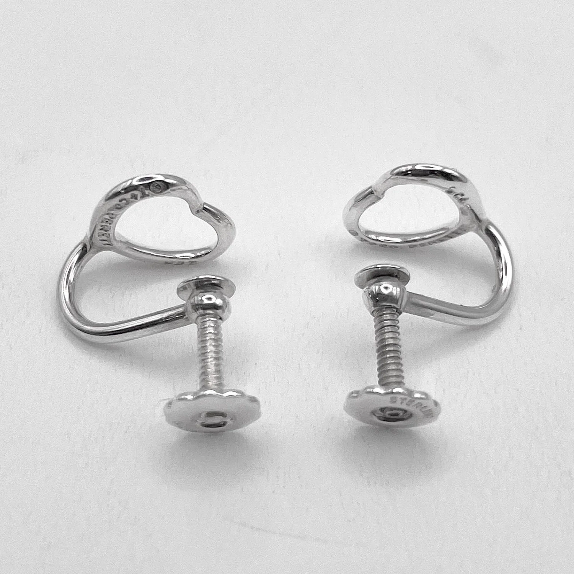 Open Heart Earrings Sterling Silver 11mm Sterling Silver - Image 5