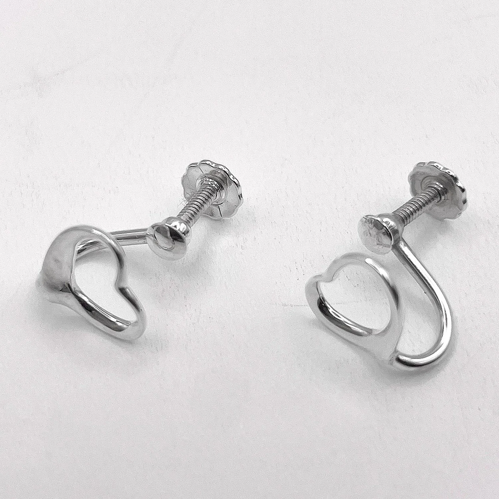 Open Heart Earrings Sterling Silver 11mm Sterling Silver - Image 6
