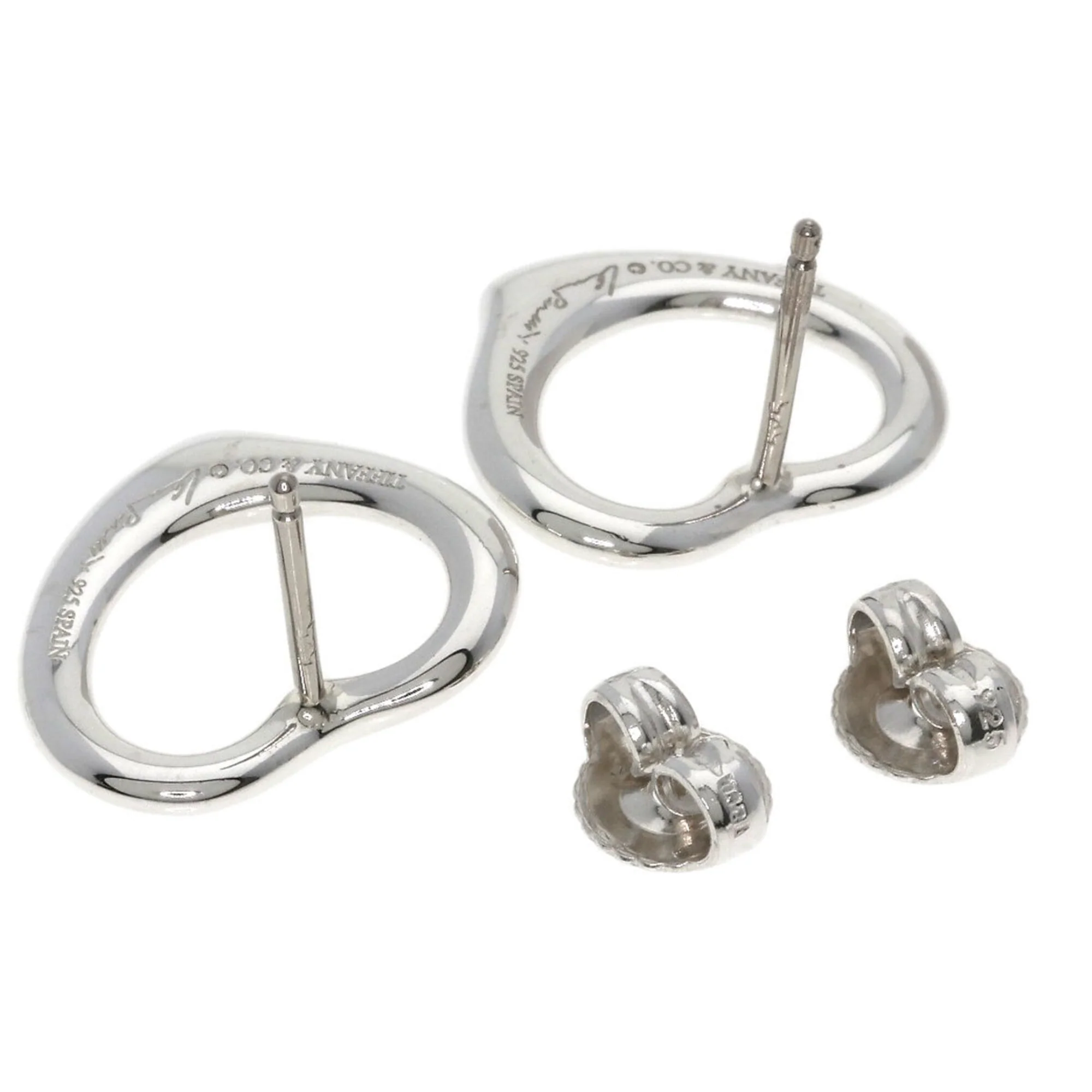 Open Heart Earrings Sterling Silver 15.5mm Silver and 14K White Gold - Image 2