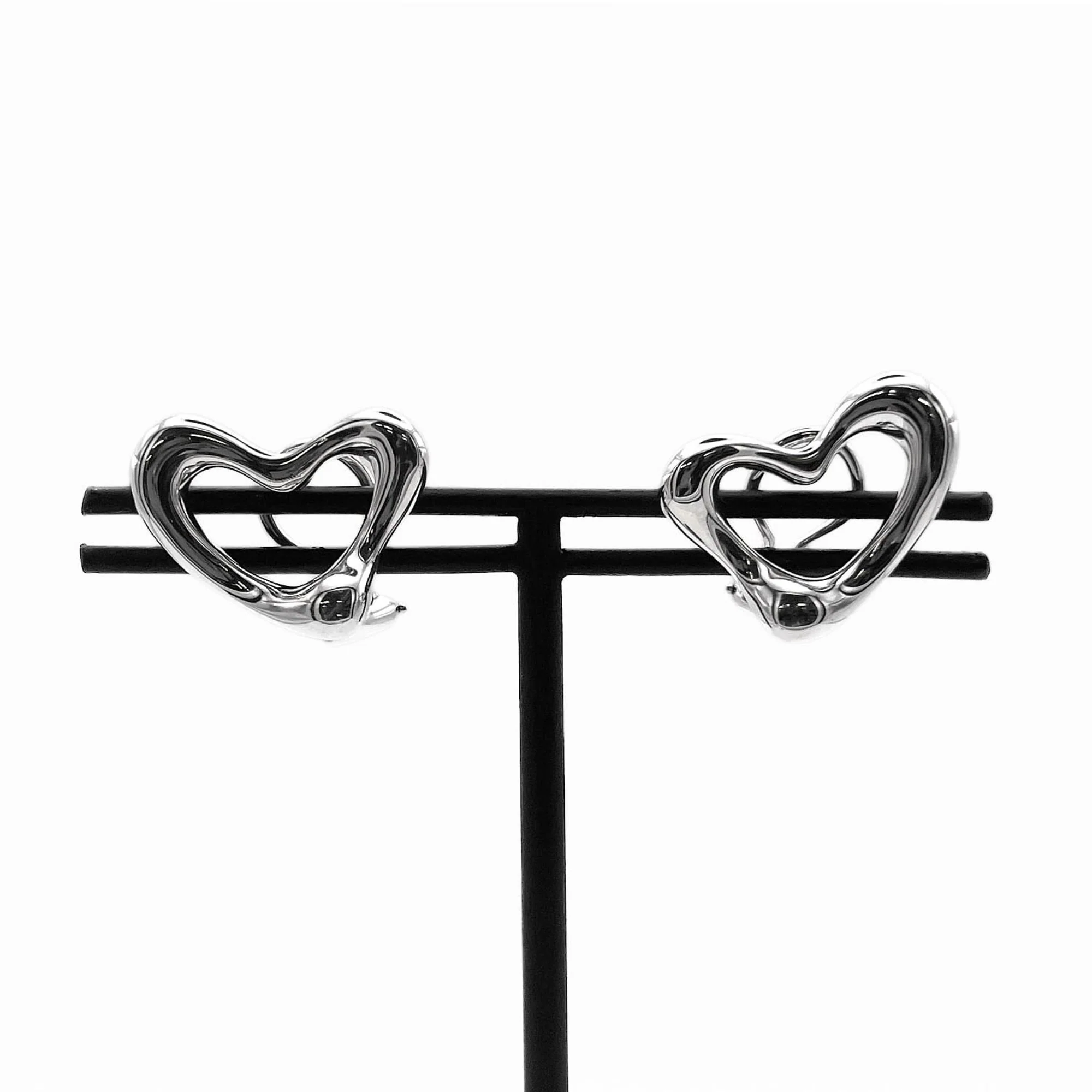 Open Heart Earrings Sterling Silver 21mm Sterling Silver