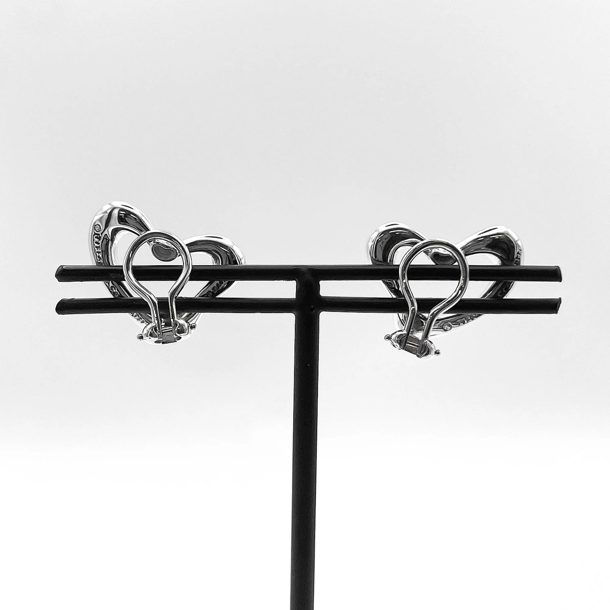 Open Heart Earrings Sterling Silver 21mm Sterling Silver - Image 2