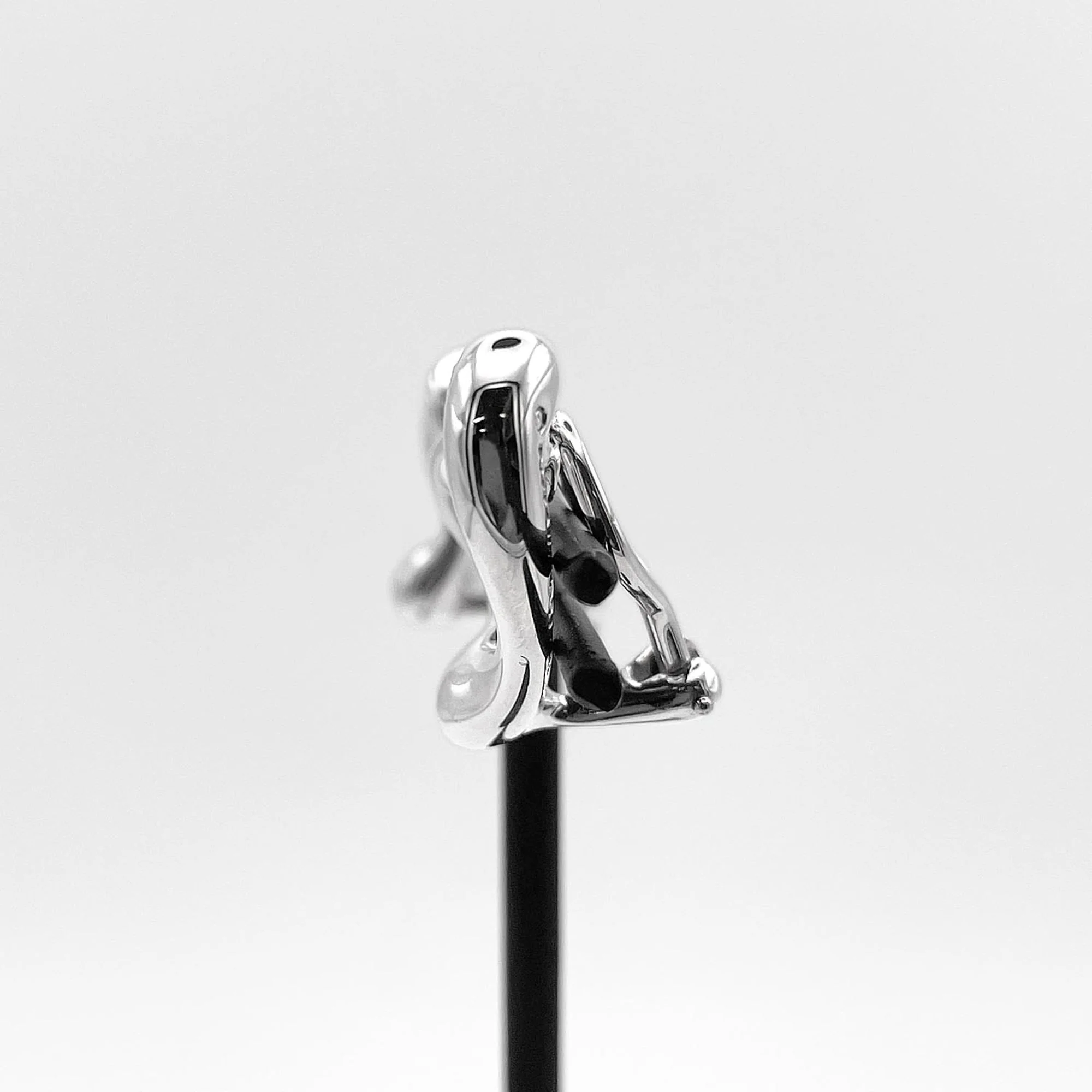 Open Heart Earrings Sterling Silver 21mm Sterling Silver - Image 3