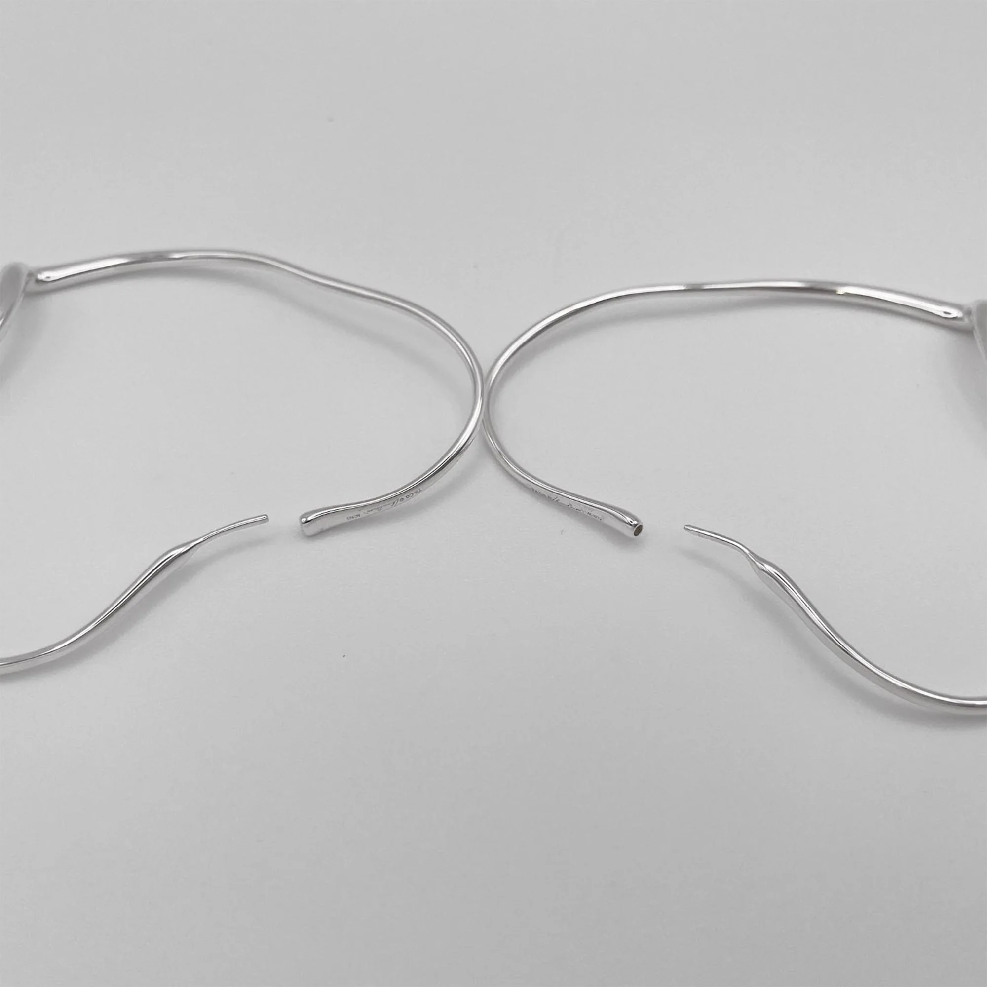 Open Heart Earrings Sterling Silver 62mm Sterling Silver - Image 5