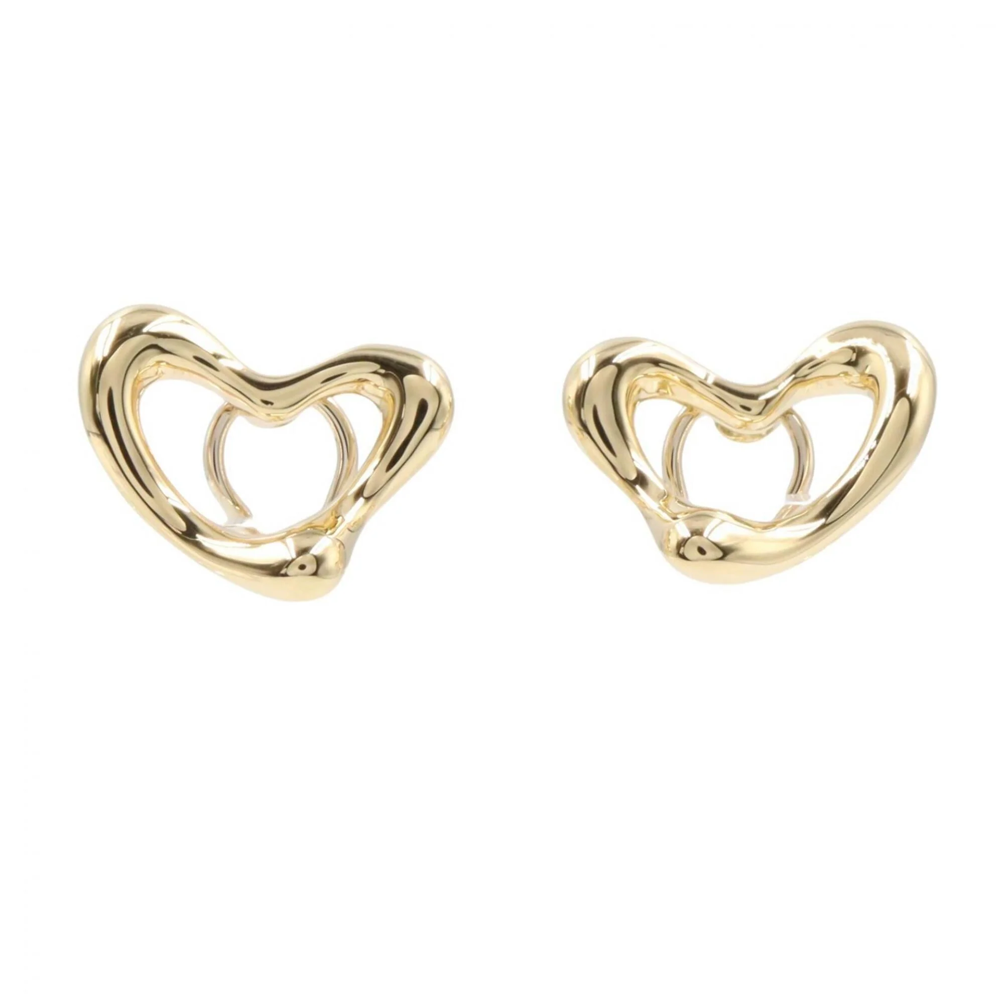 Open Heart Rutilated Quartz Earrings Quartz Watch 18K Yellow Gold